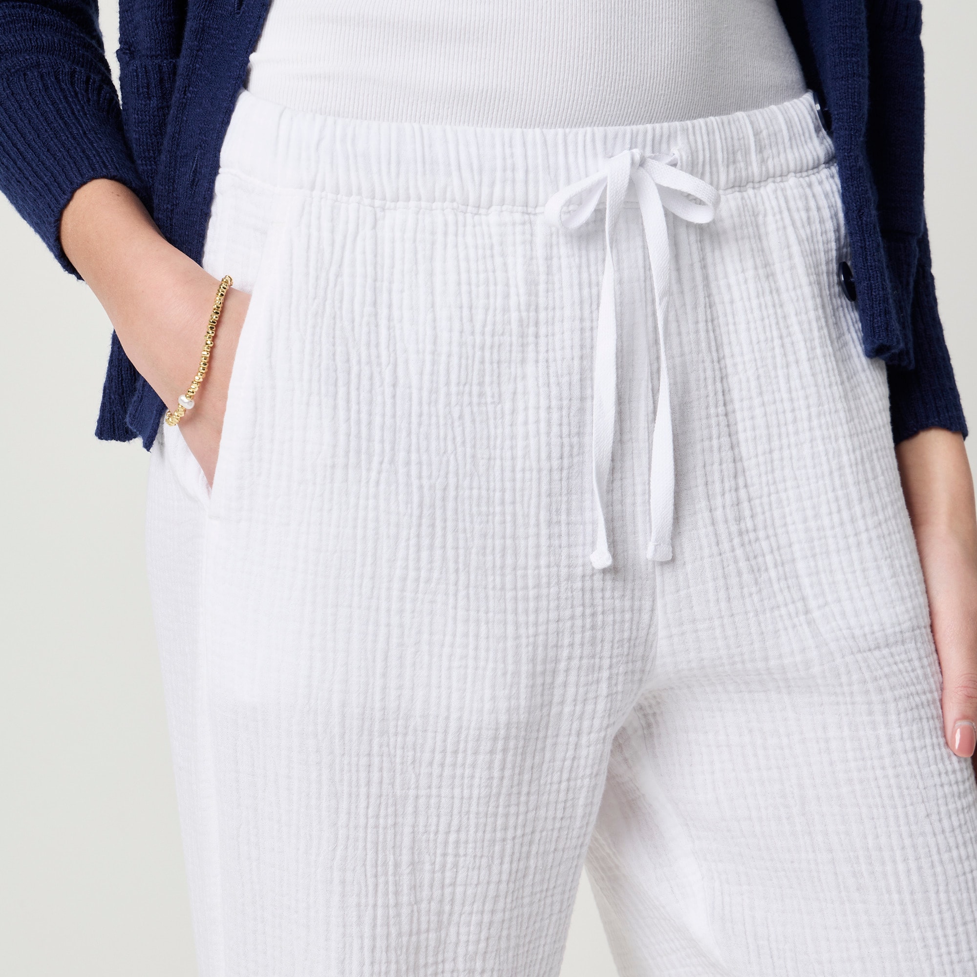 Double-gauze drawstring pant