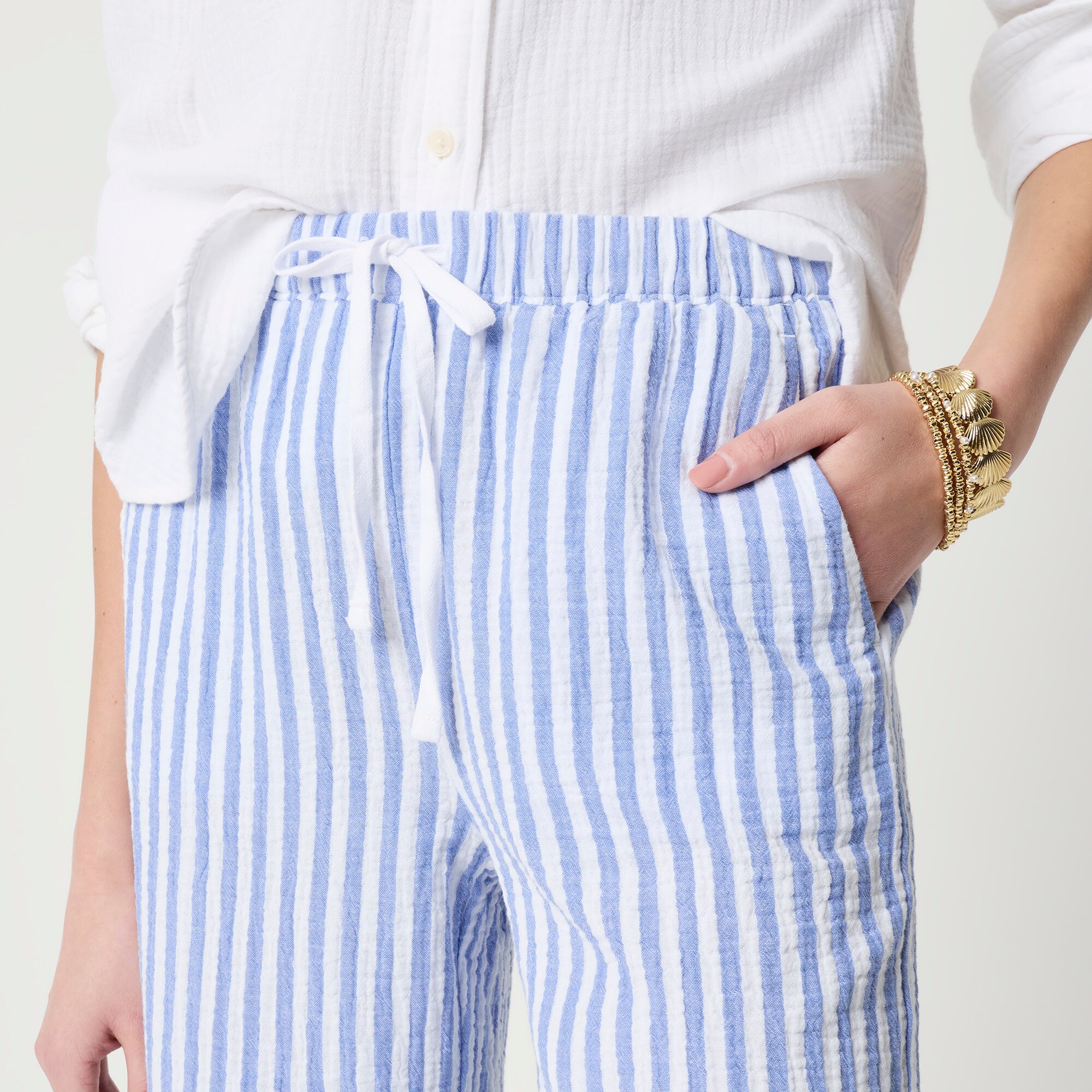 Double-gauze drawstring pant