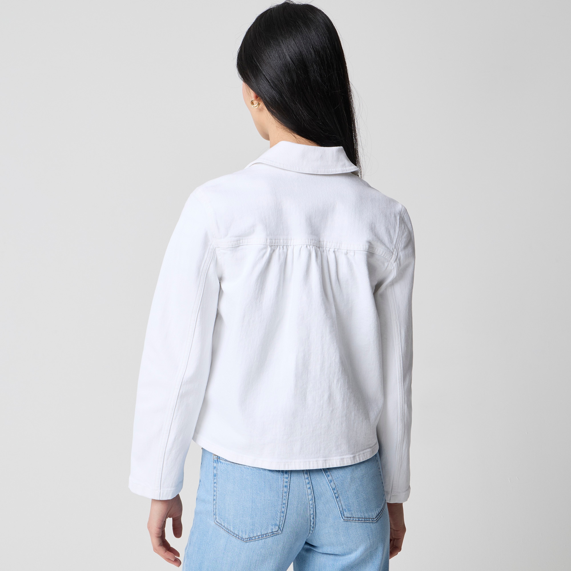 Collared denim jacket white wash