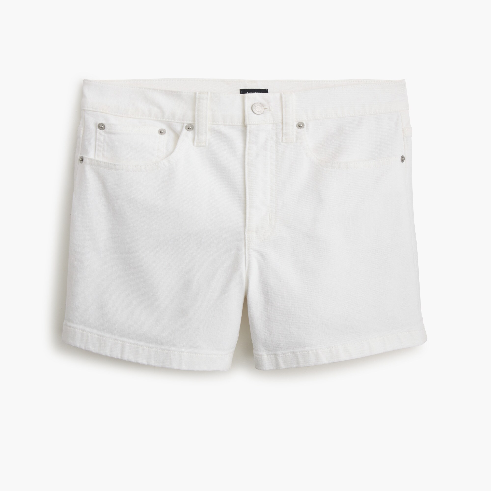 White mid-rise modern denim short