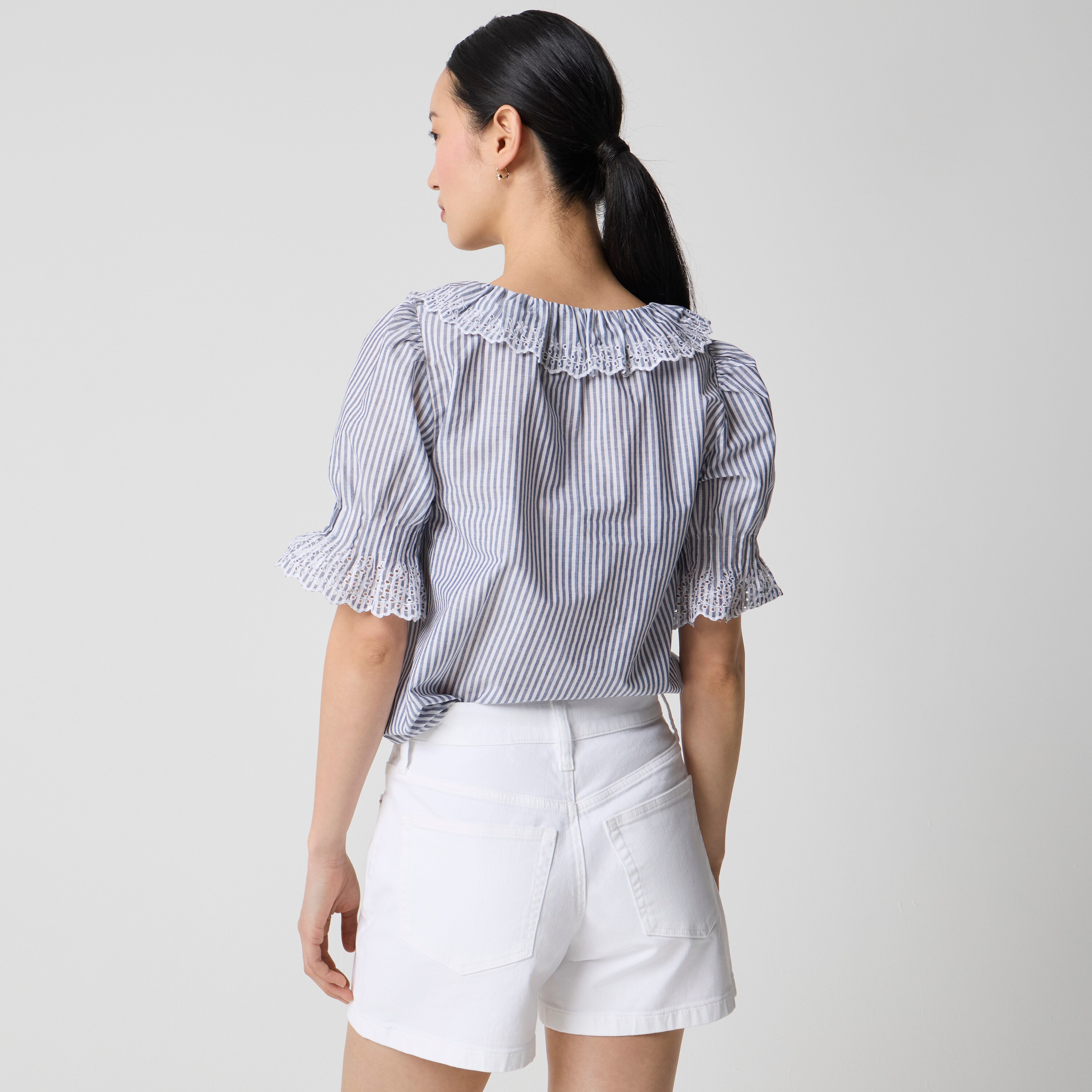 White mid-rise modern denim short - image 3