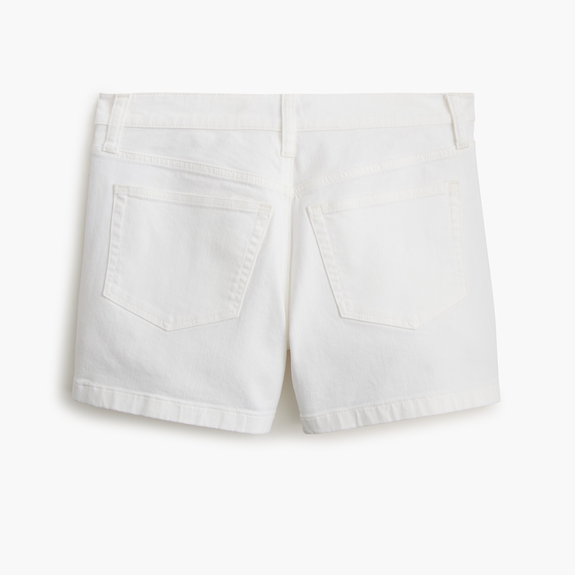 White mid-rise modern denim short