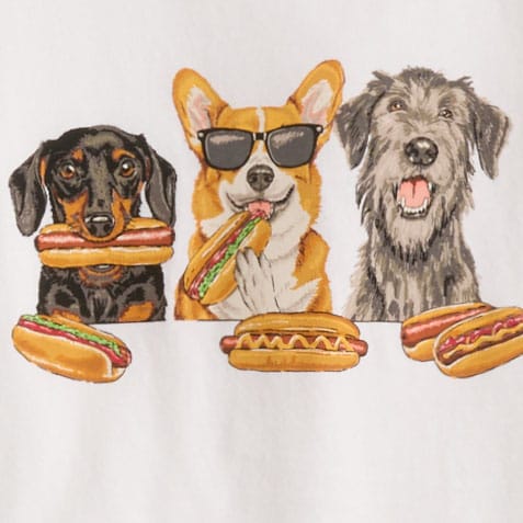 Sequin lemons graphic tee DOGS EATING DOGS WHITE