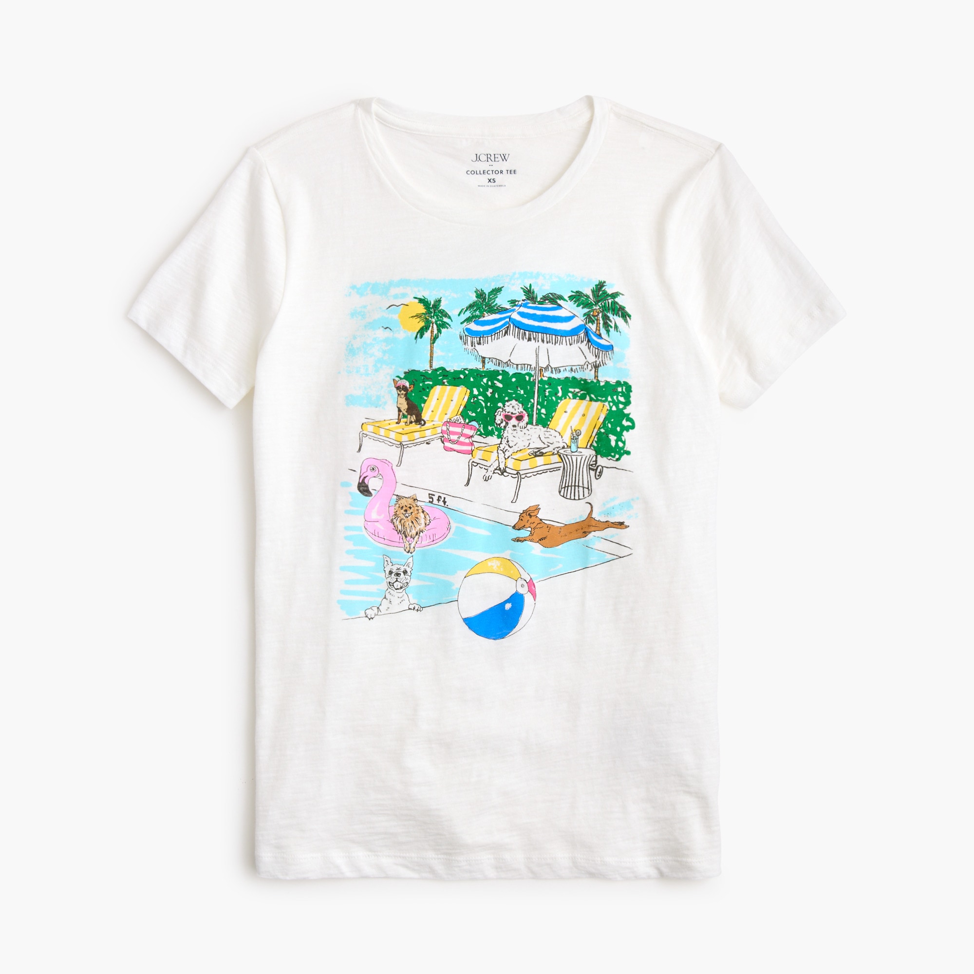 Poolside dogs graphic tee