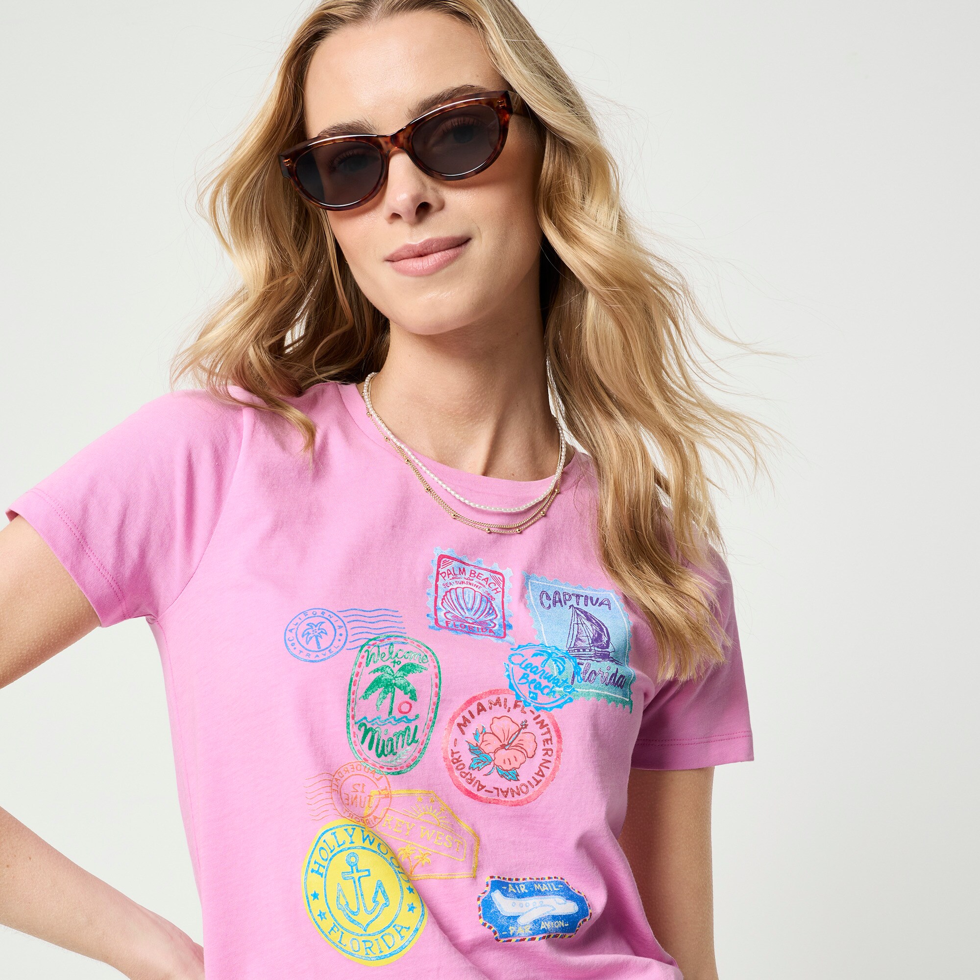 Passport stamps graphic tee