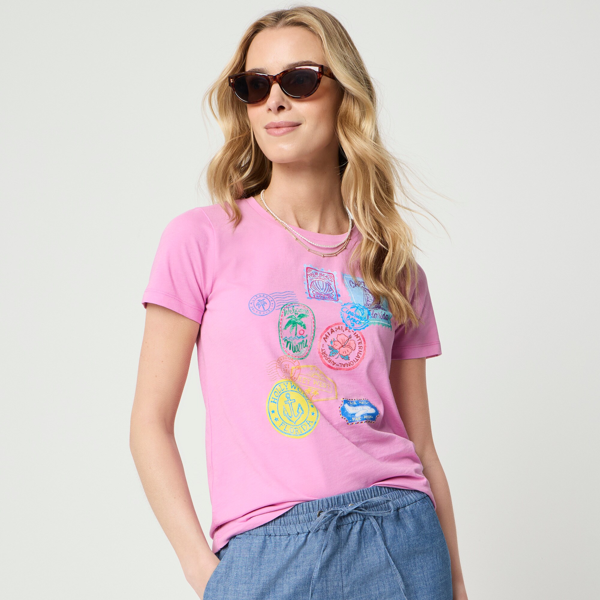 Passport stamps graphic tee