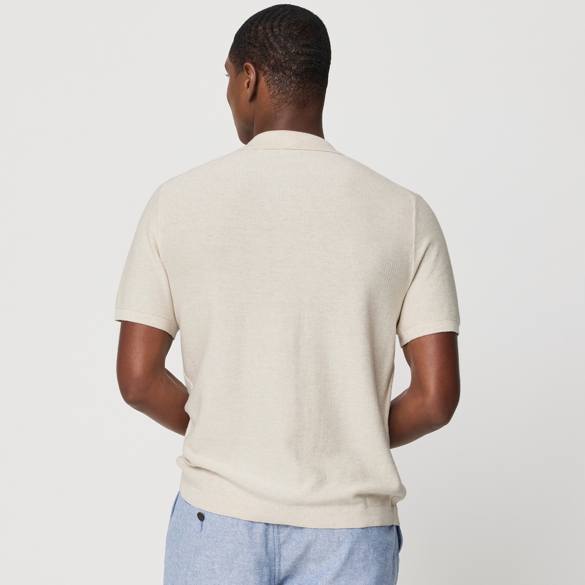 Striped button-down sweater-polo