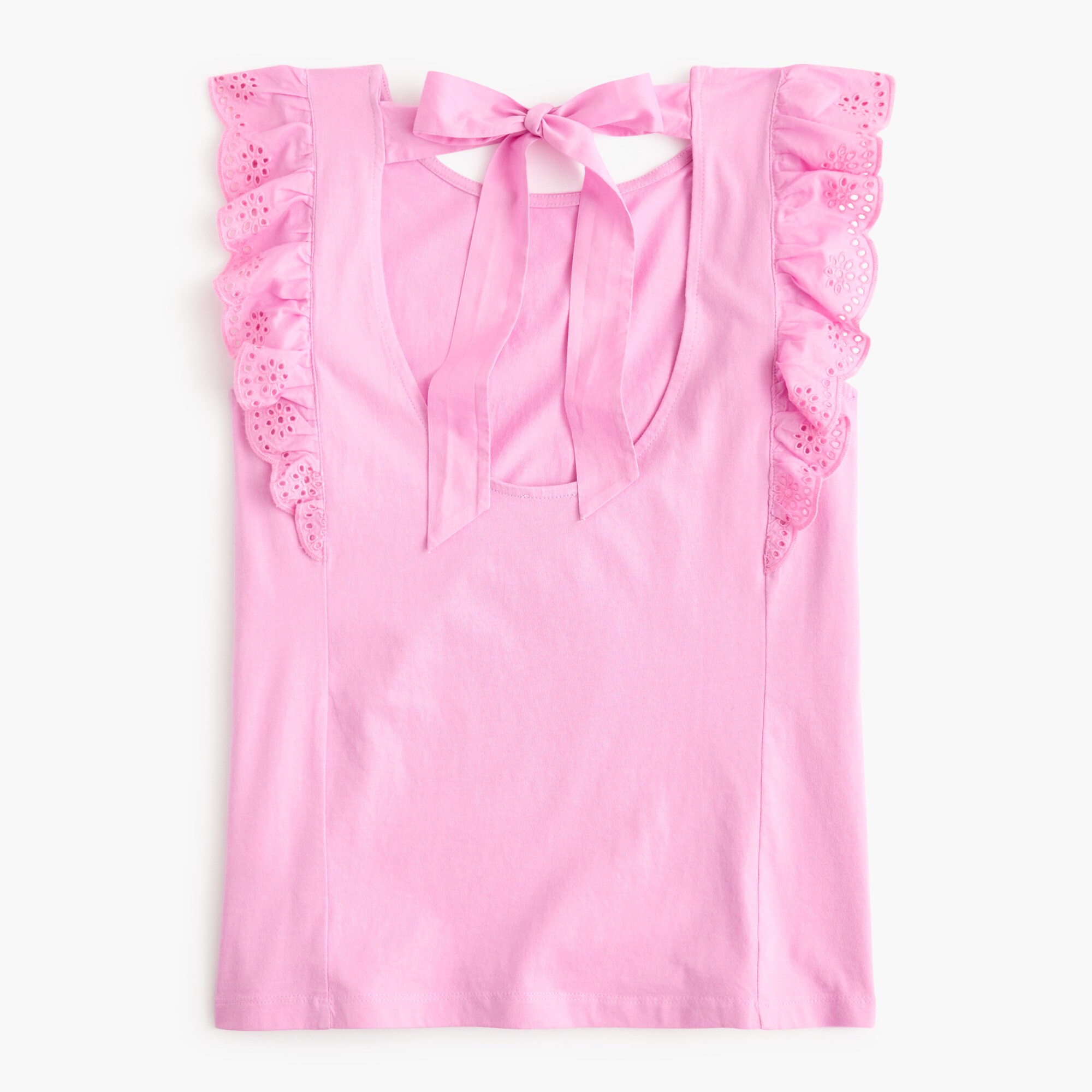 Eyelet Flutter-sleeve Tank Top For Women | Factory