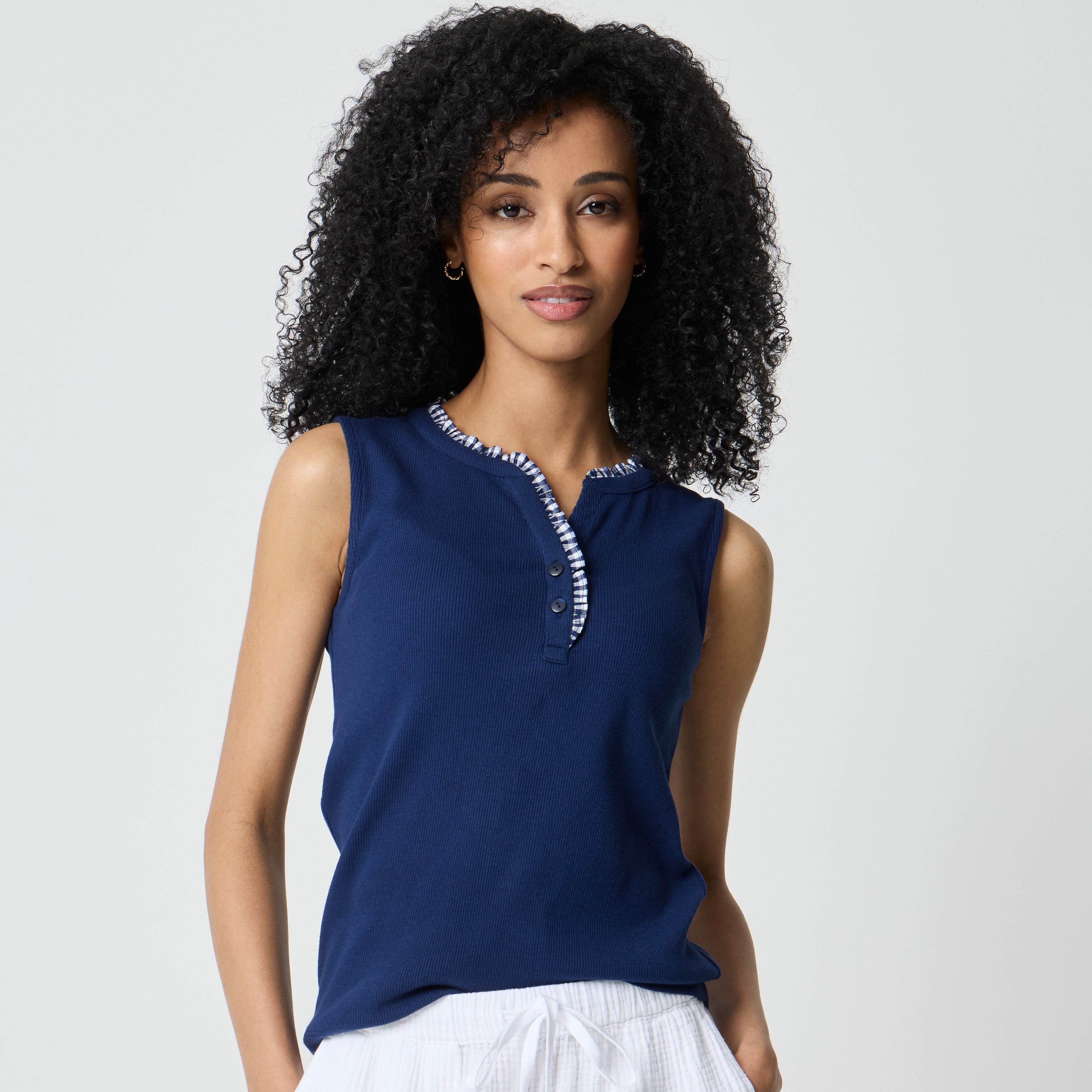 Ruffle-trim tank top