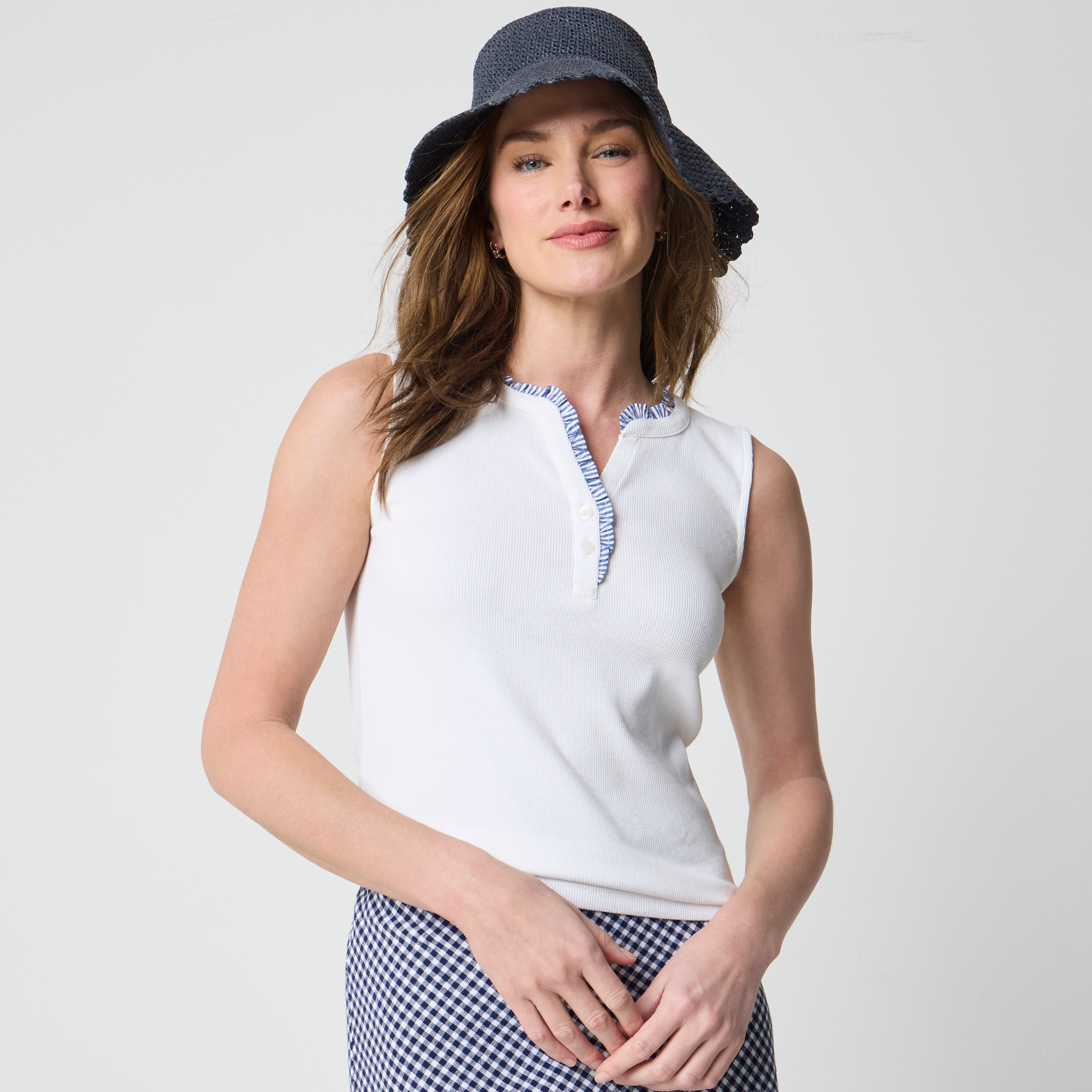 Ruffle-trim tank top