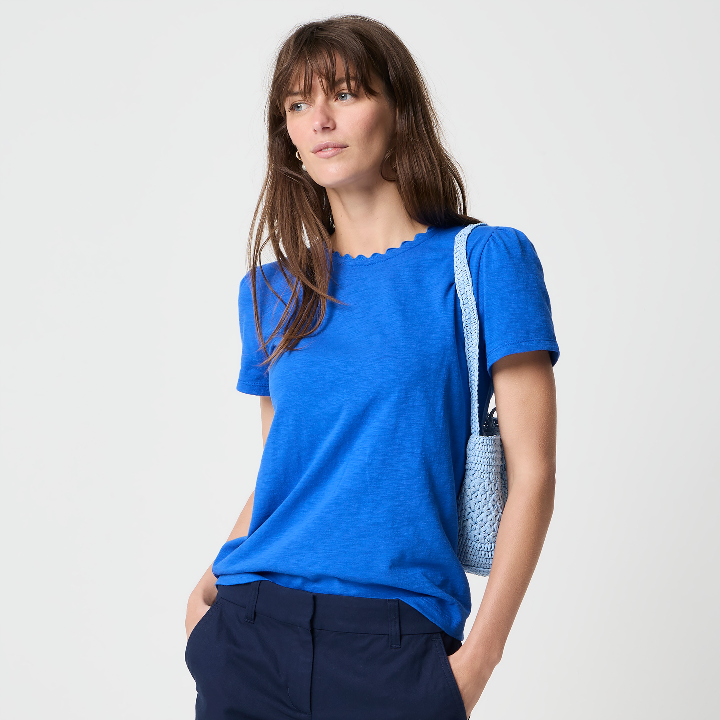Scallop-trim Tee For Women | Factory