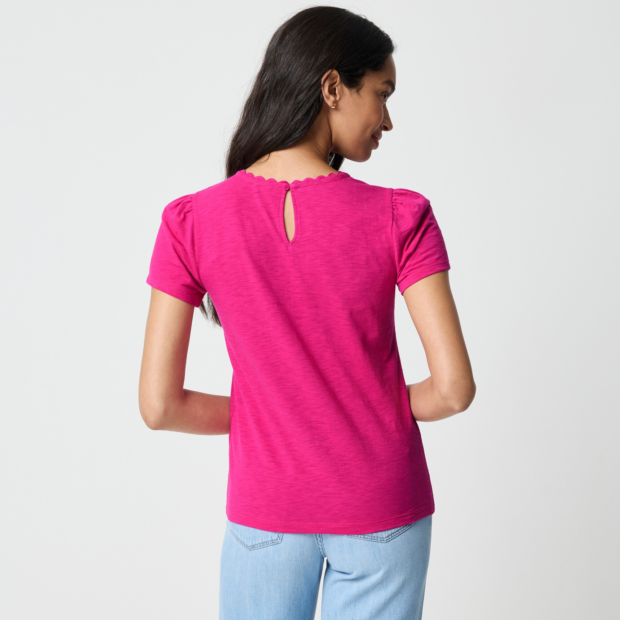 Scallop-trim tee