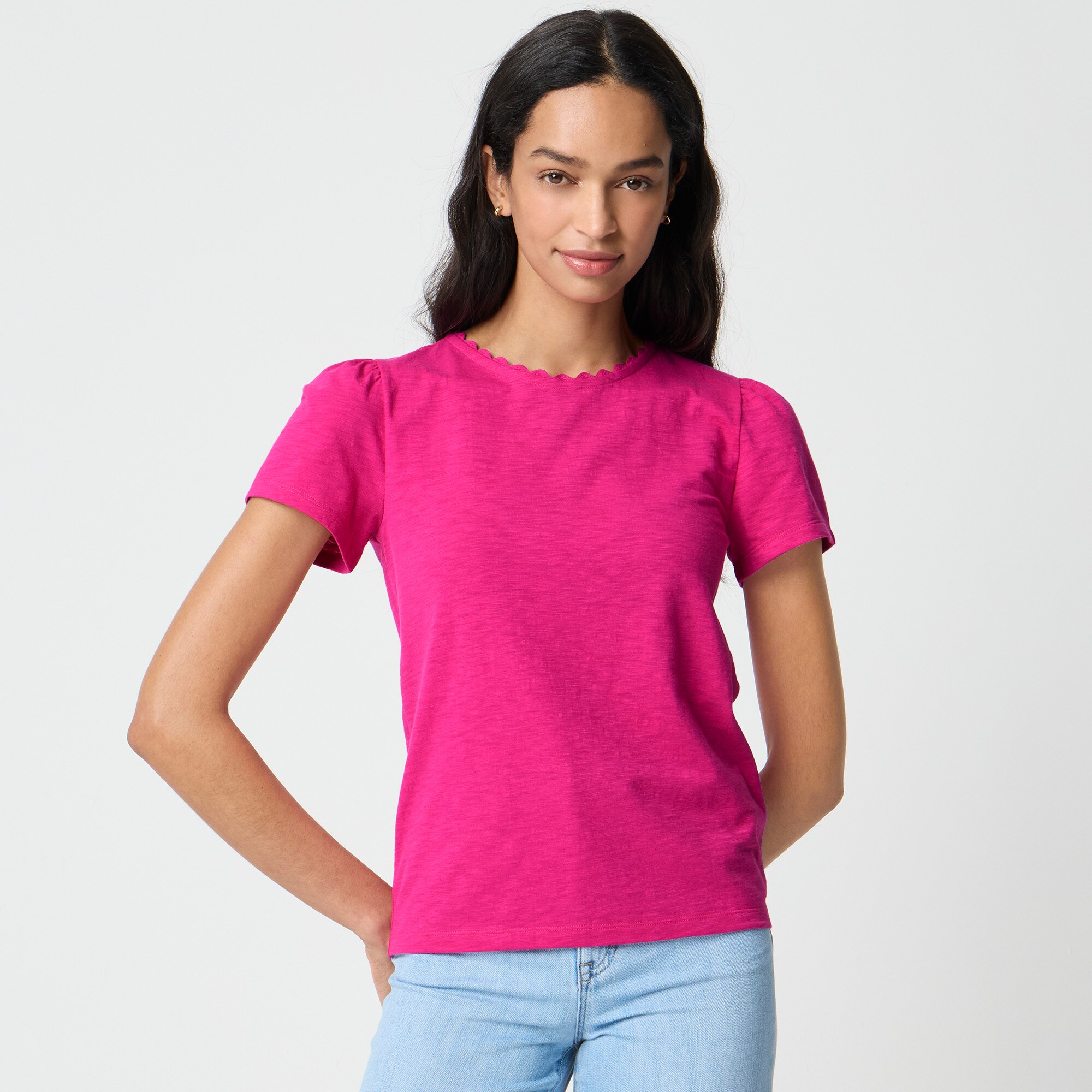 Scallop-trim Tee For Women | Factory