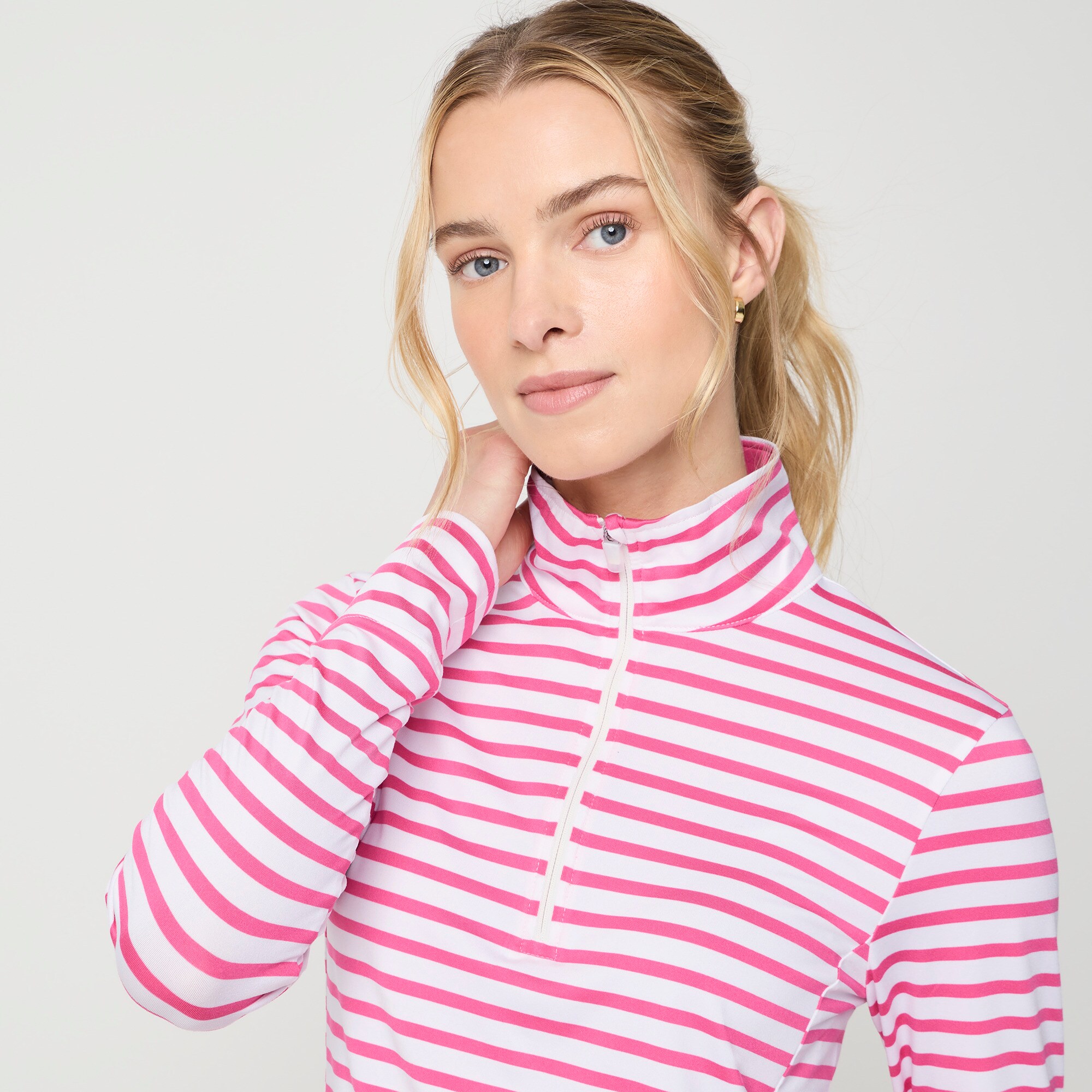 Striped Performance Quarter-zip For Women | Factory