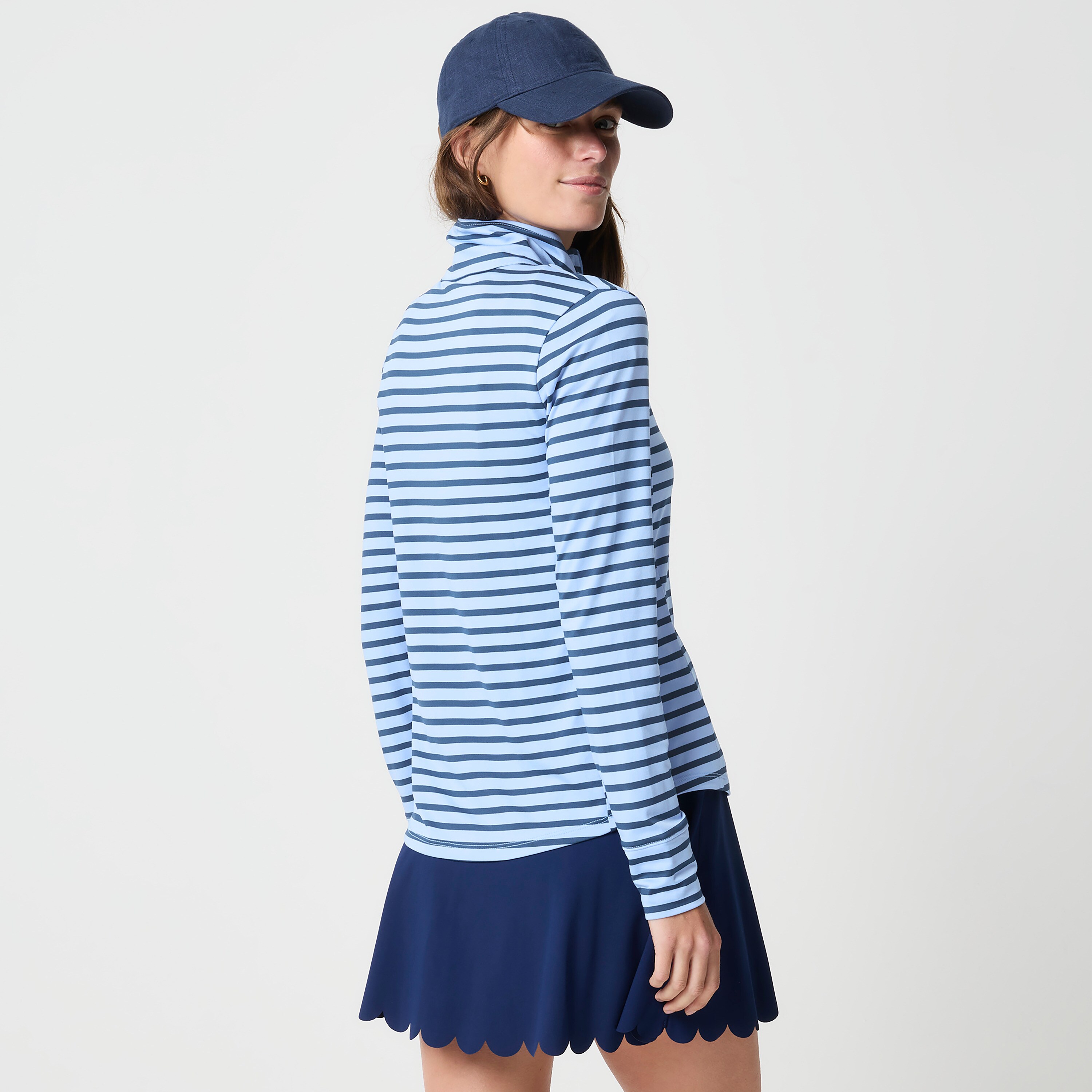 Striped Performance Quarter-zip For Women | Factory