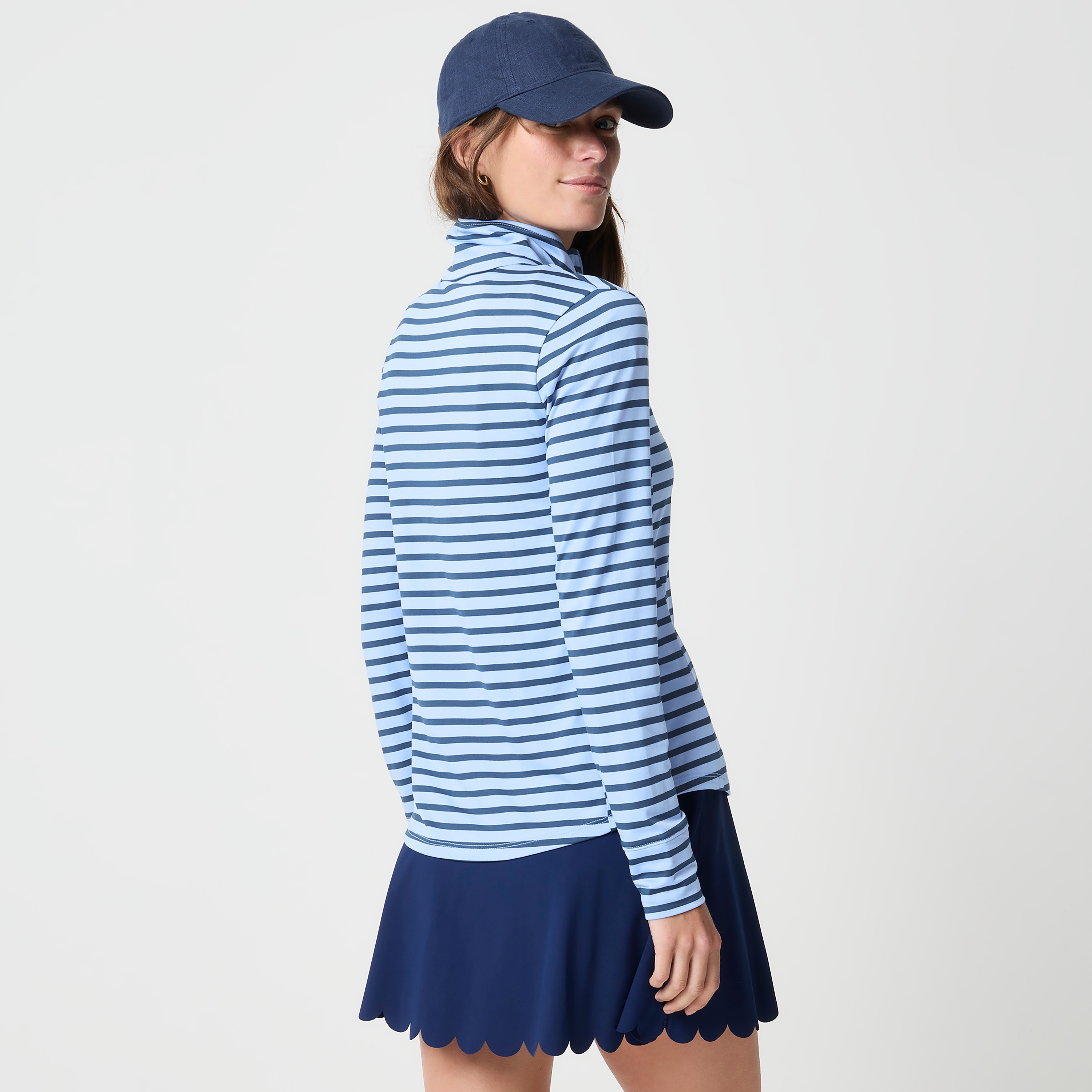 Striped performance quarter-zip