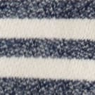 Striped short-sleeve terry polo sweatshirt IVORY ANTIQUE NAVY