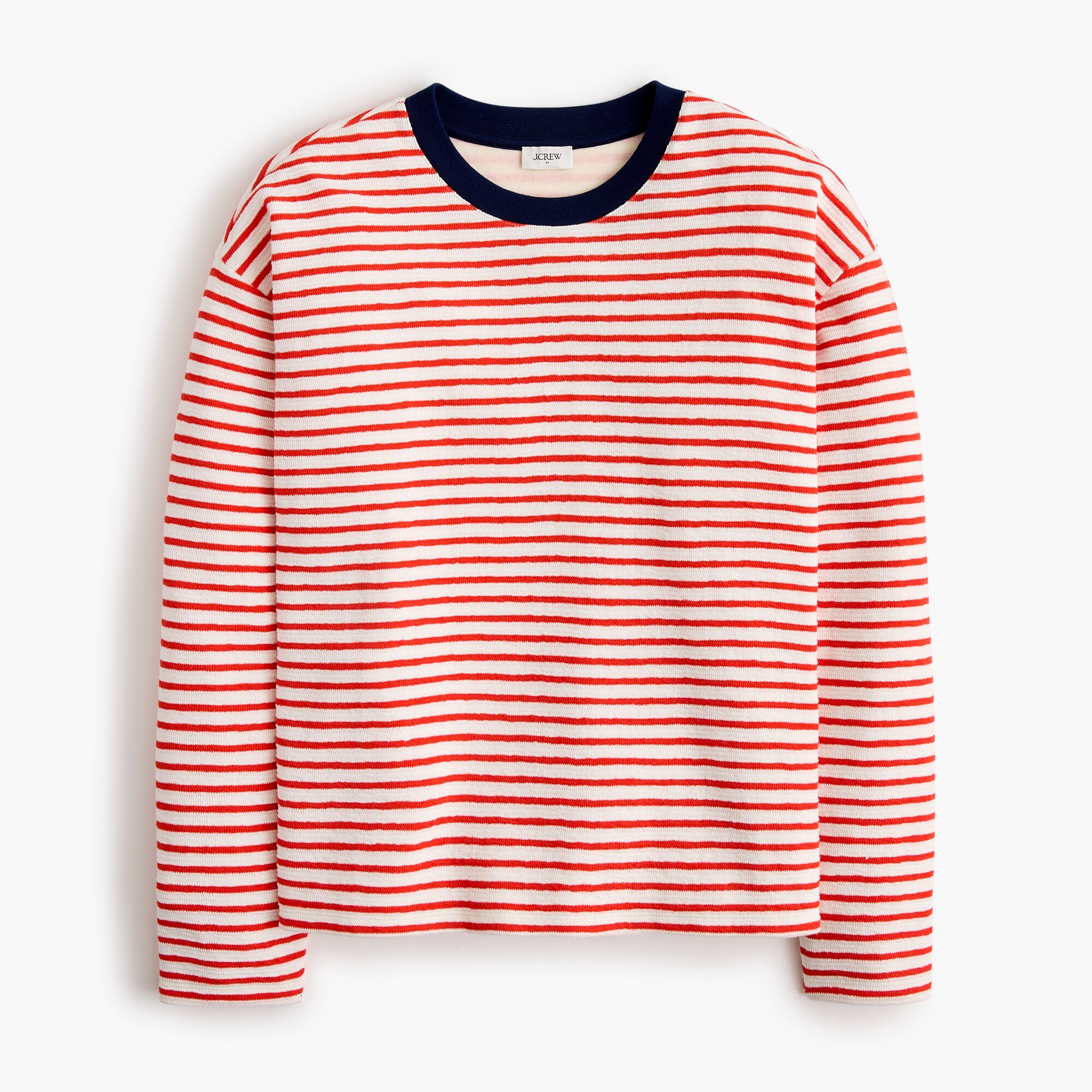 Jacquard Striped Crewneck Sweatshirt For Women | Factory