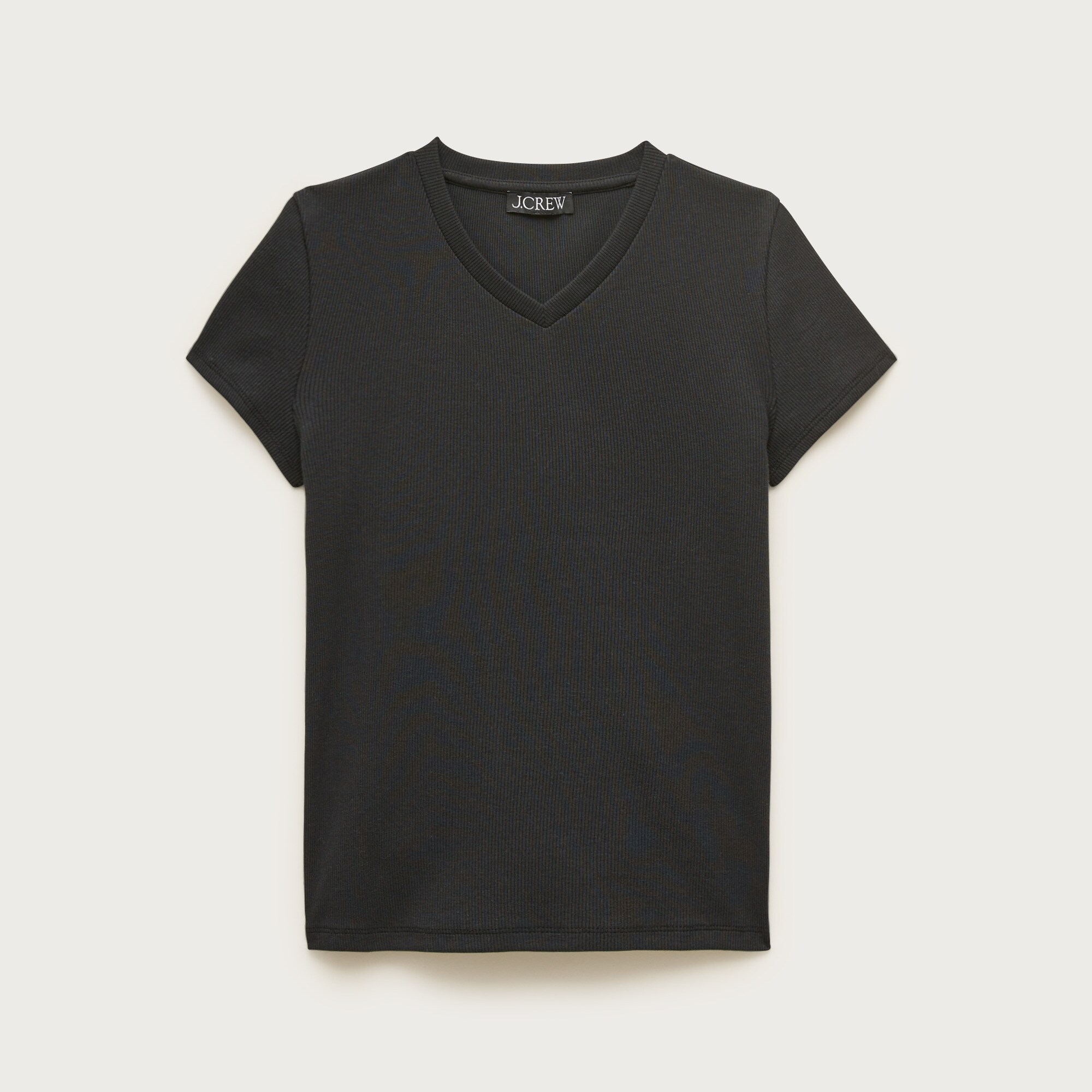 Perfect rib high V-neck T-shirt