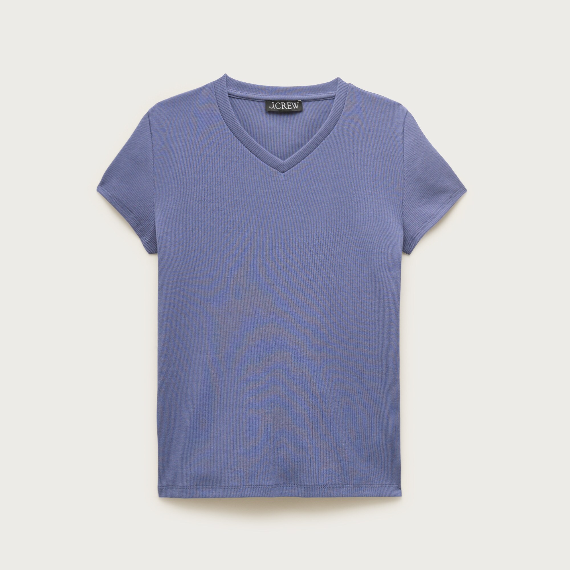 Perfect rib high V-neck T-shirt