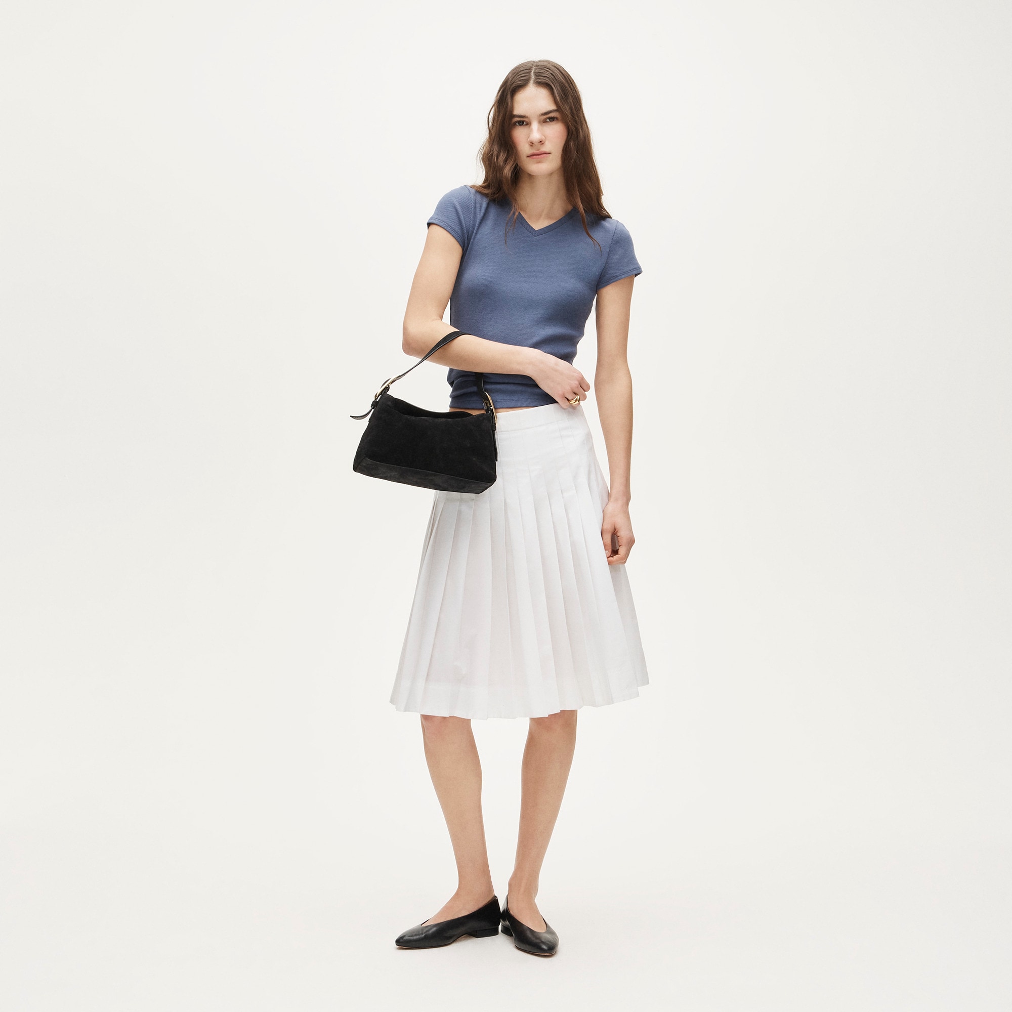 Perfect rib high V-neck T-shirt - image 4