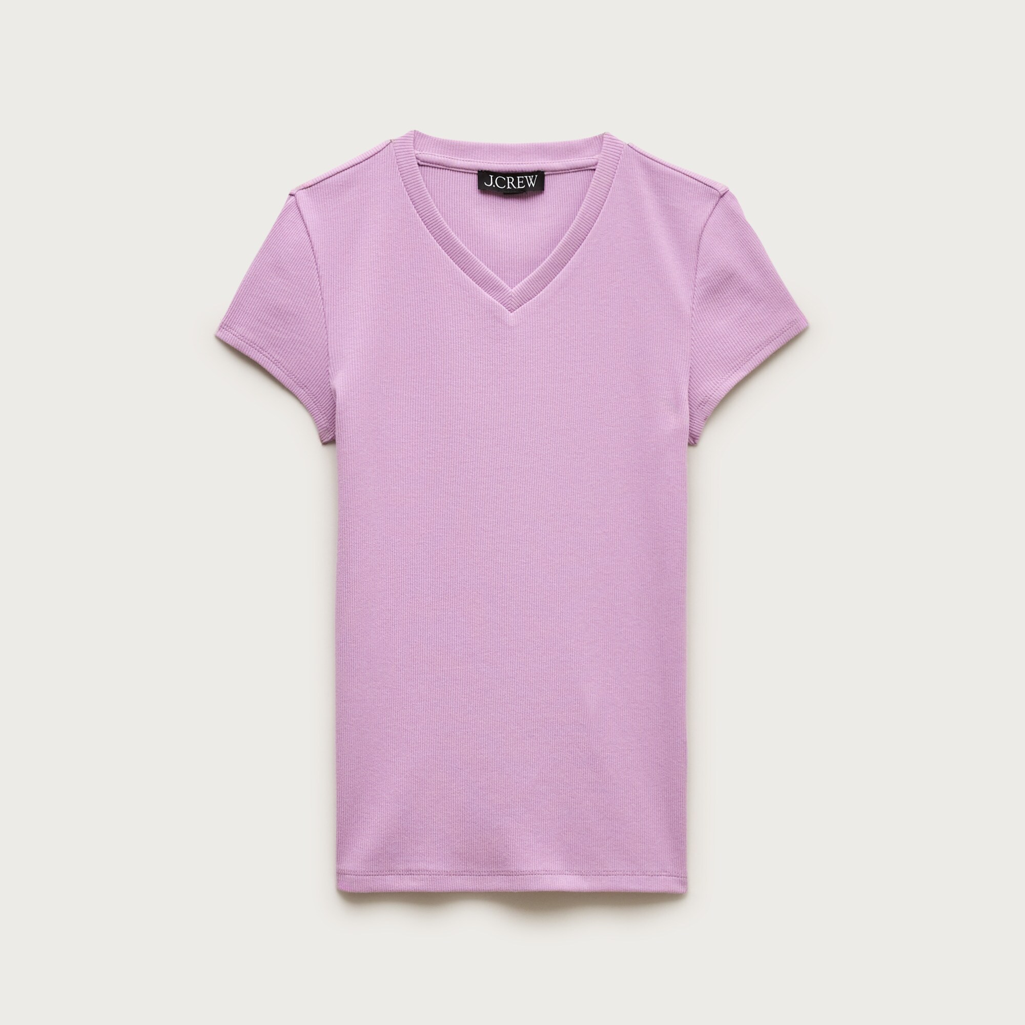  Perfect rib high V-neck T-shirt