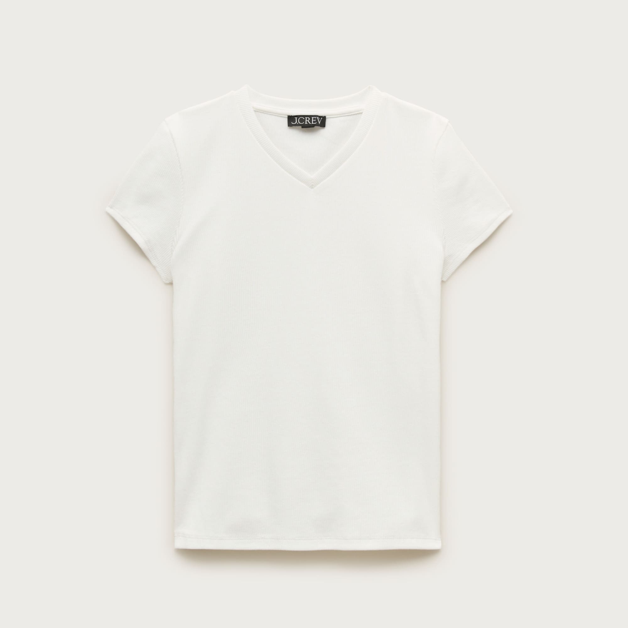  Perfect rib high V-neck T-shirt