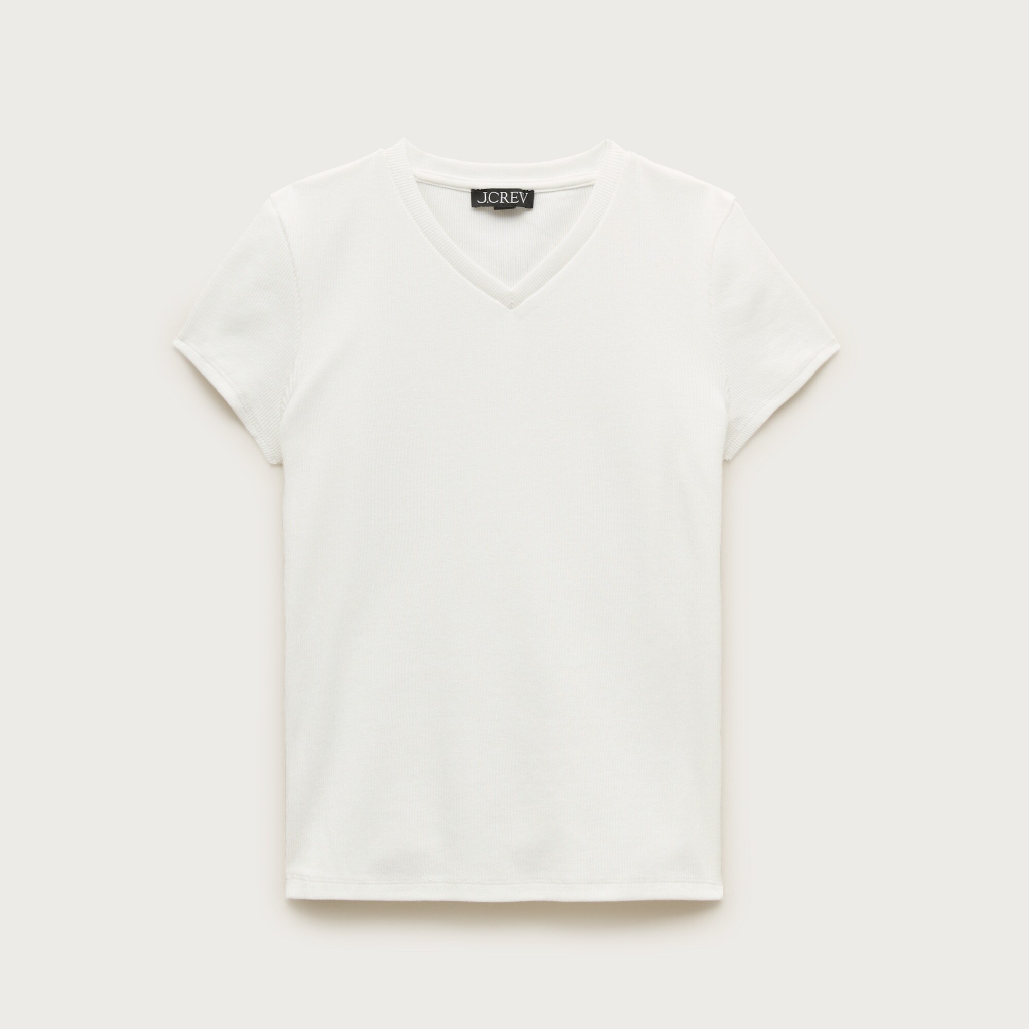 Perfect rib high V-neck T-shirt