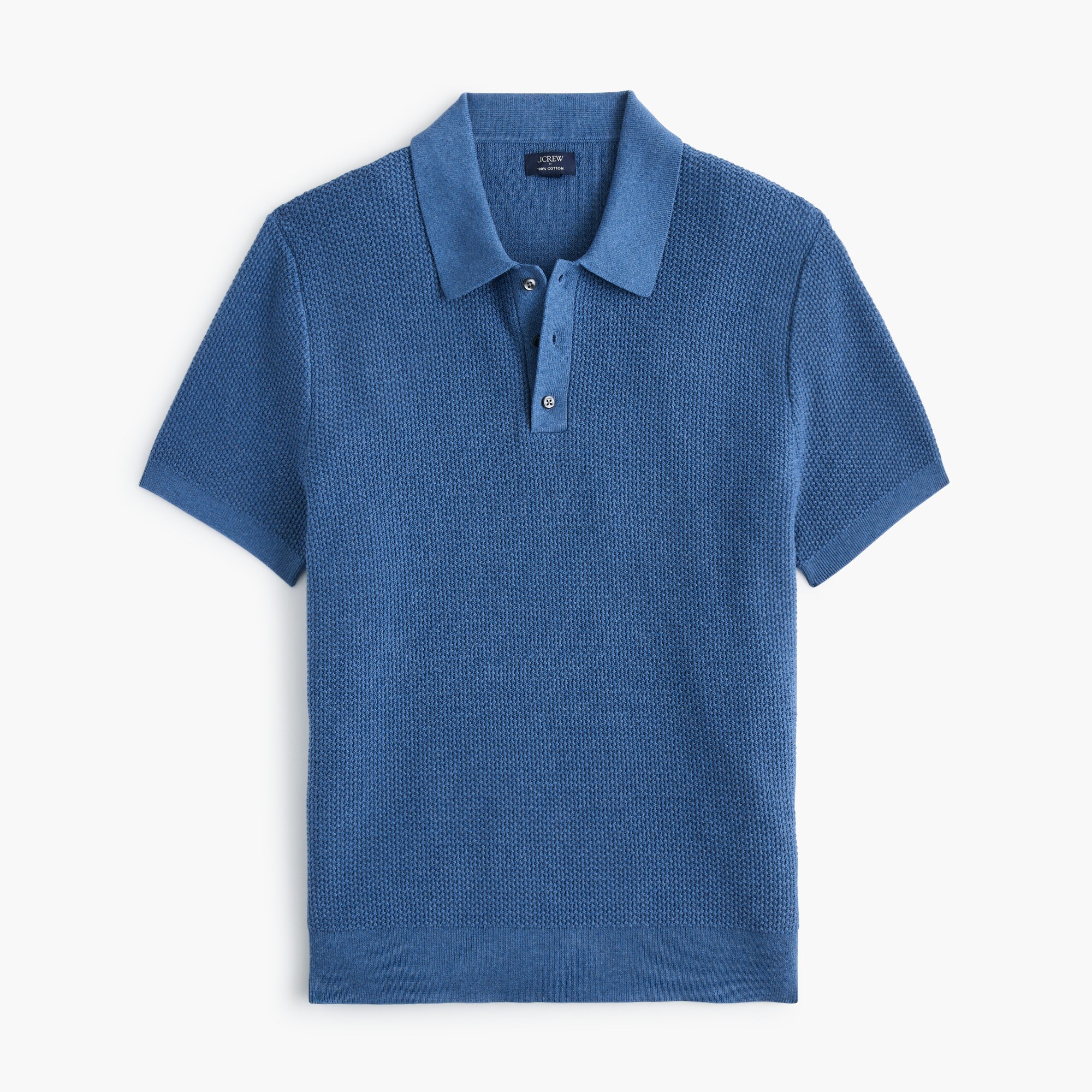 Textured cotton sweater-polo