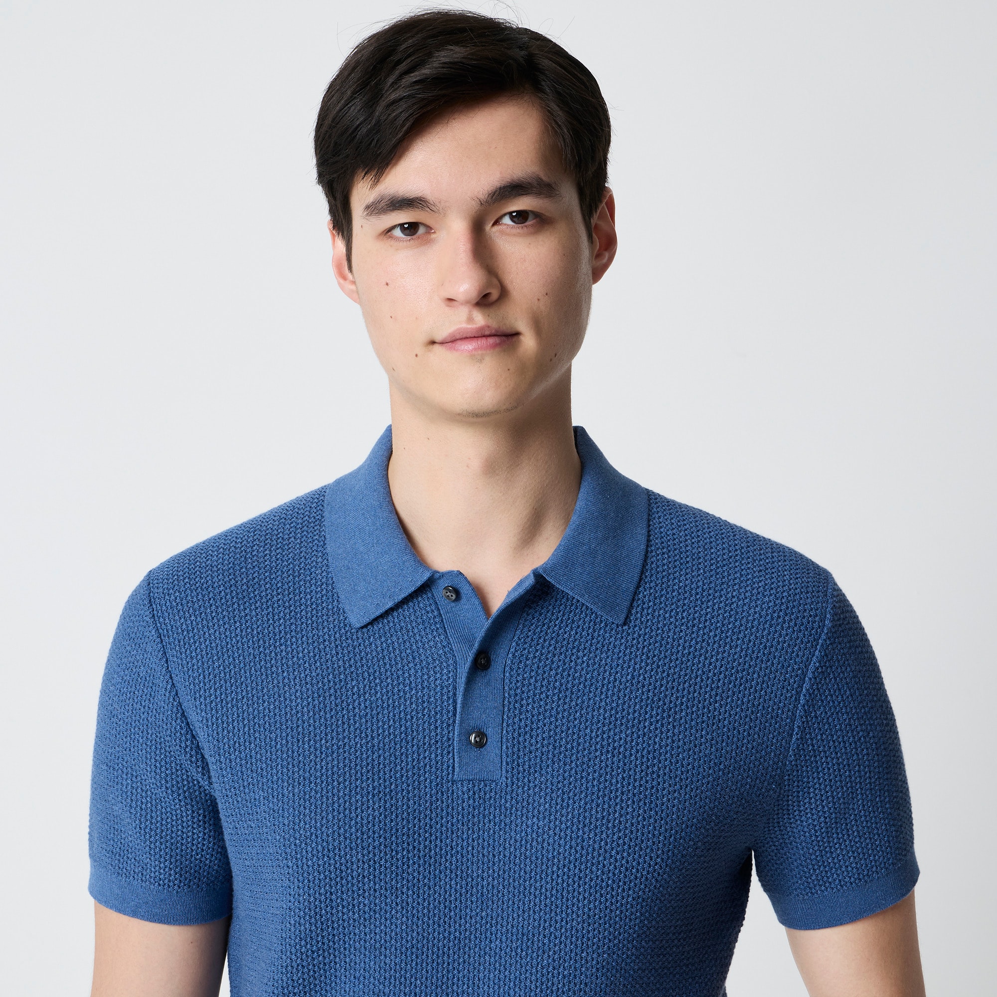 Textured cotton sweater-polo