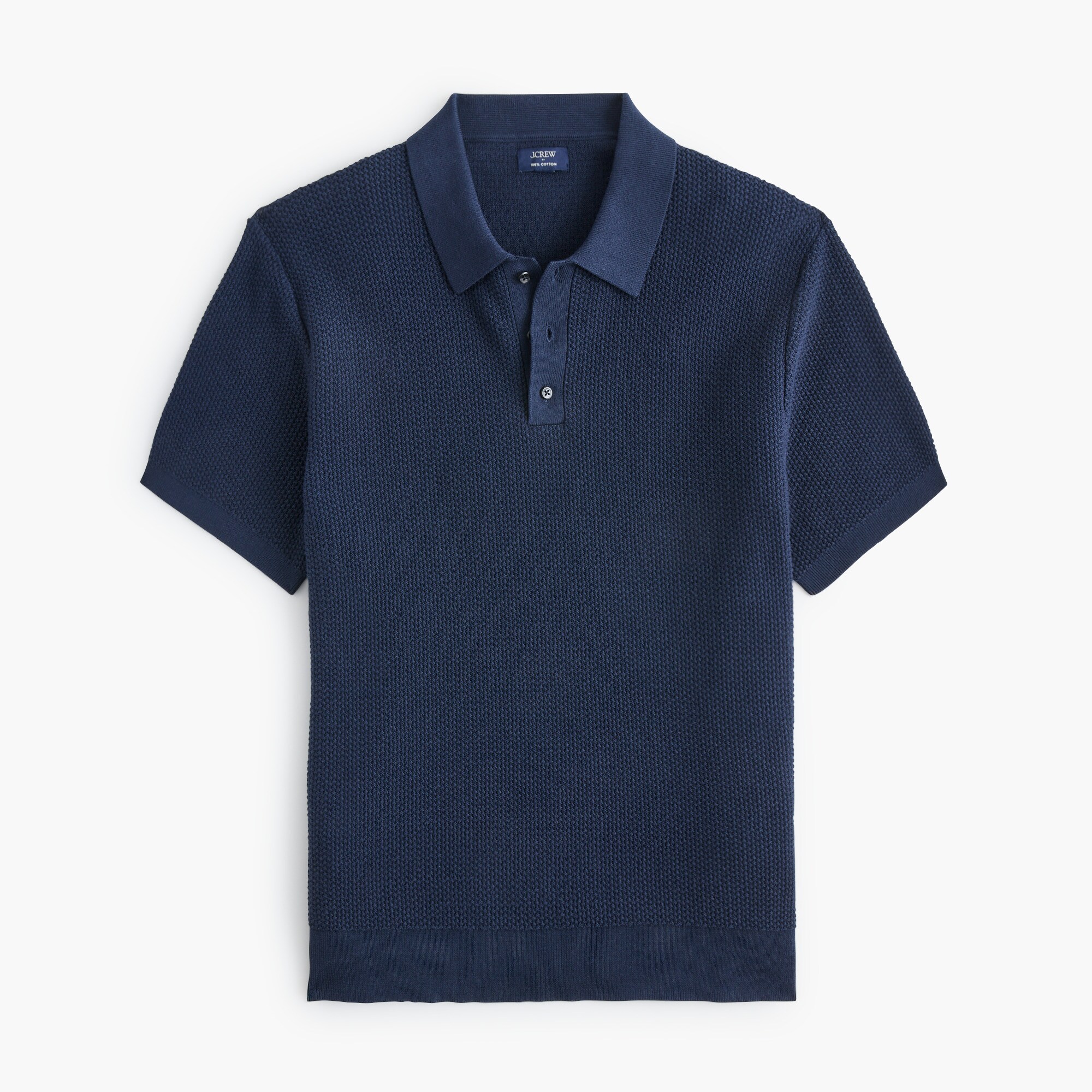 Textured cotton sweater-polo