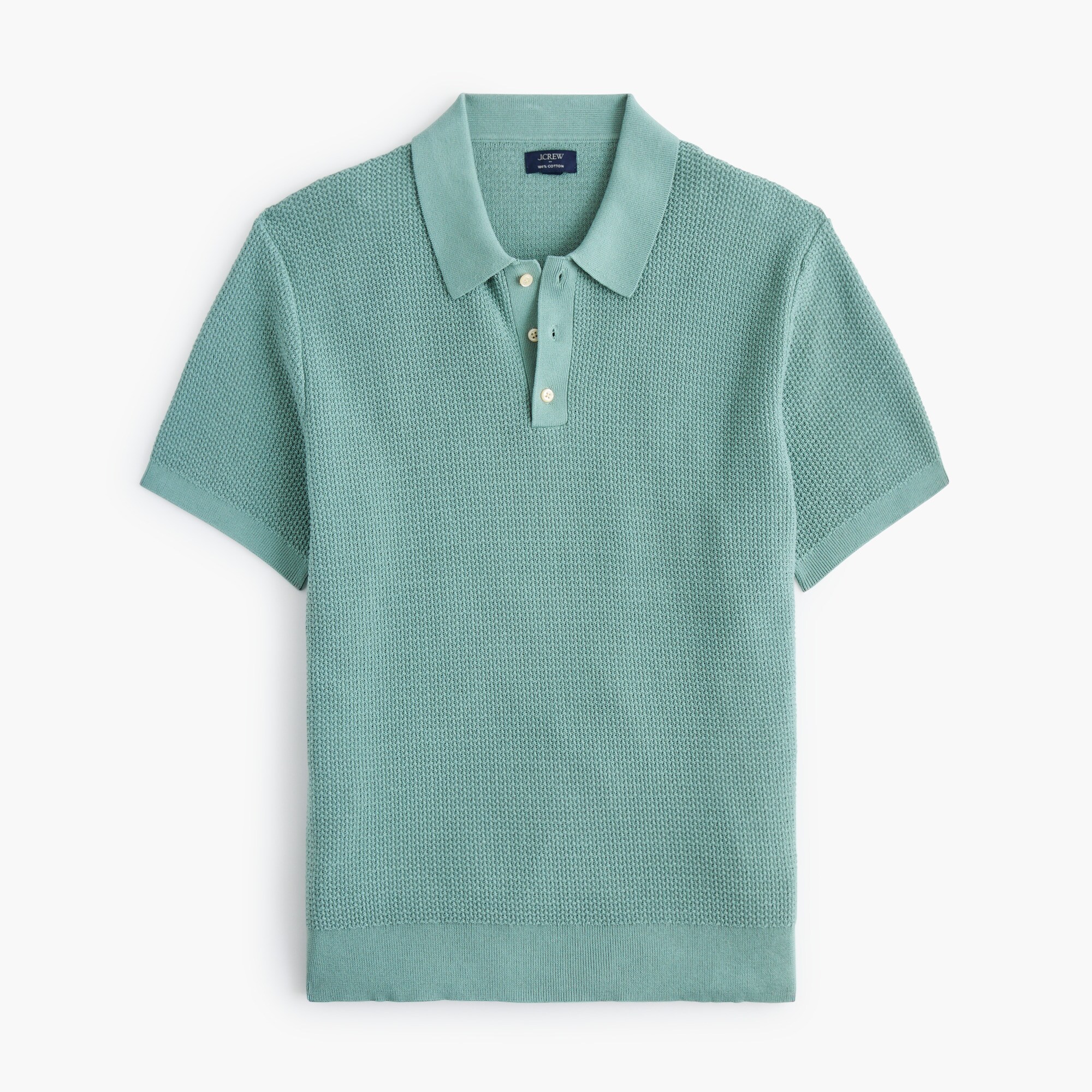 Textured cotton sweater-polo