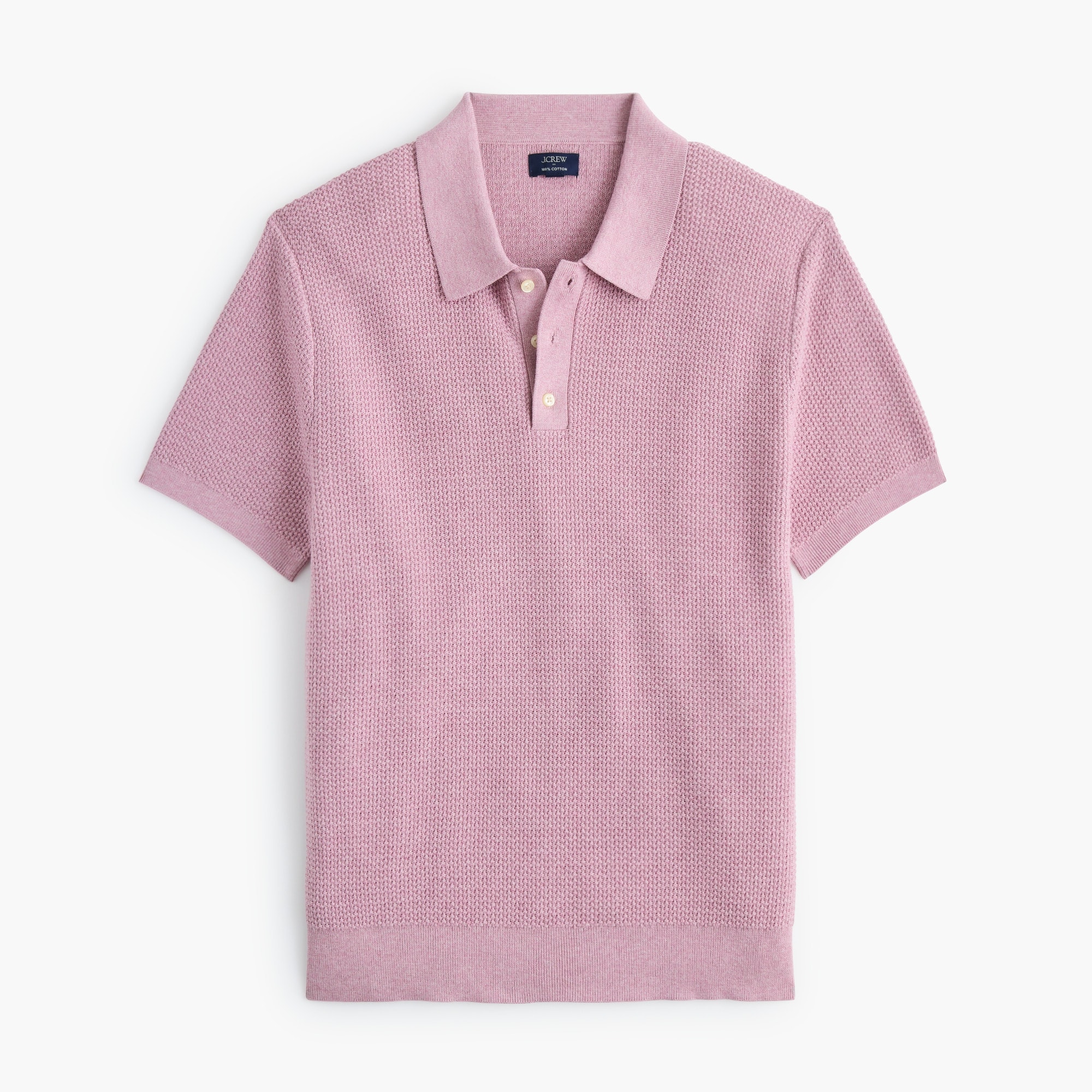 Textured cotton sweater-polo