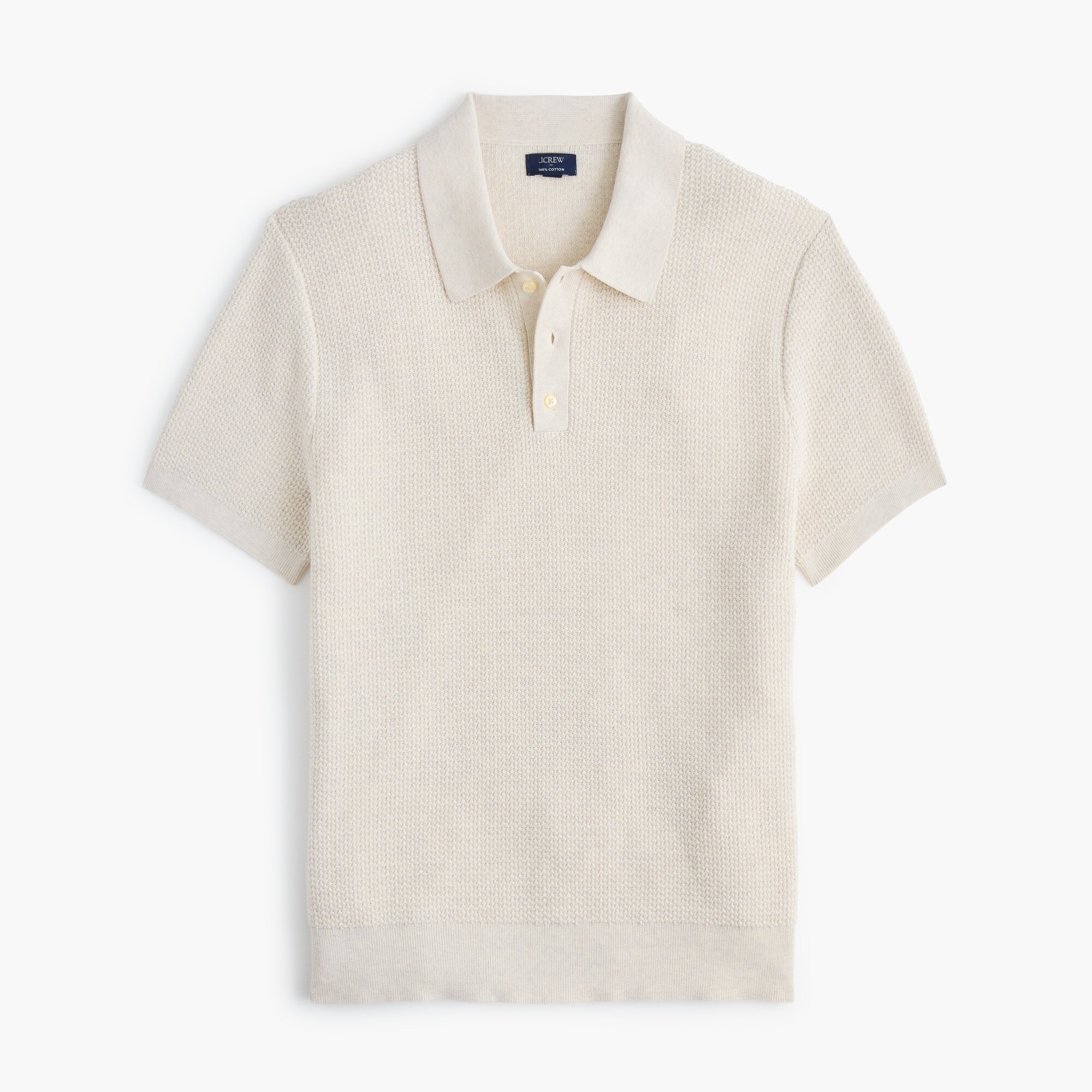 Textured cotton sweater-polo