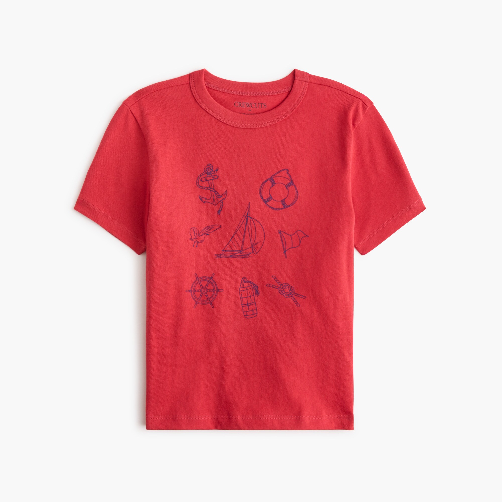 Boys' sailing grid graphic tee