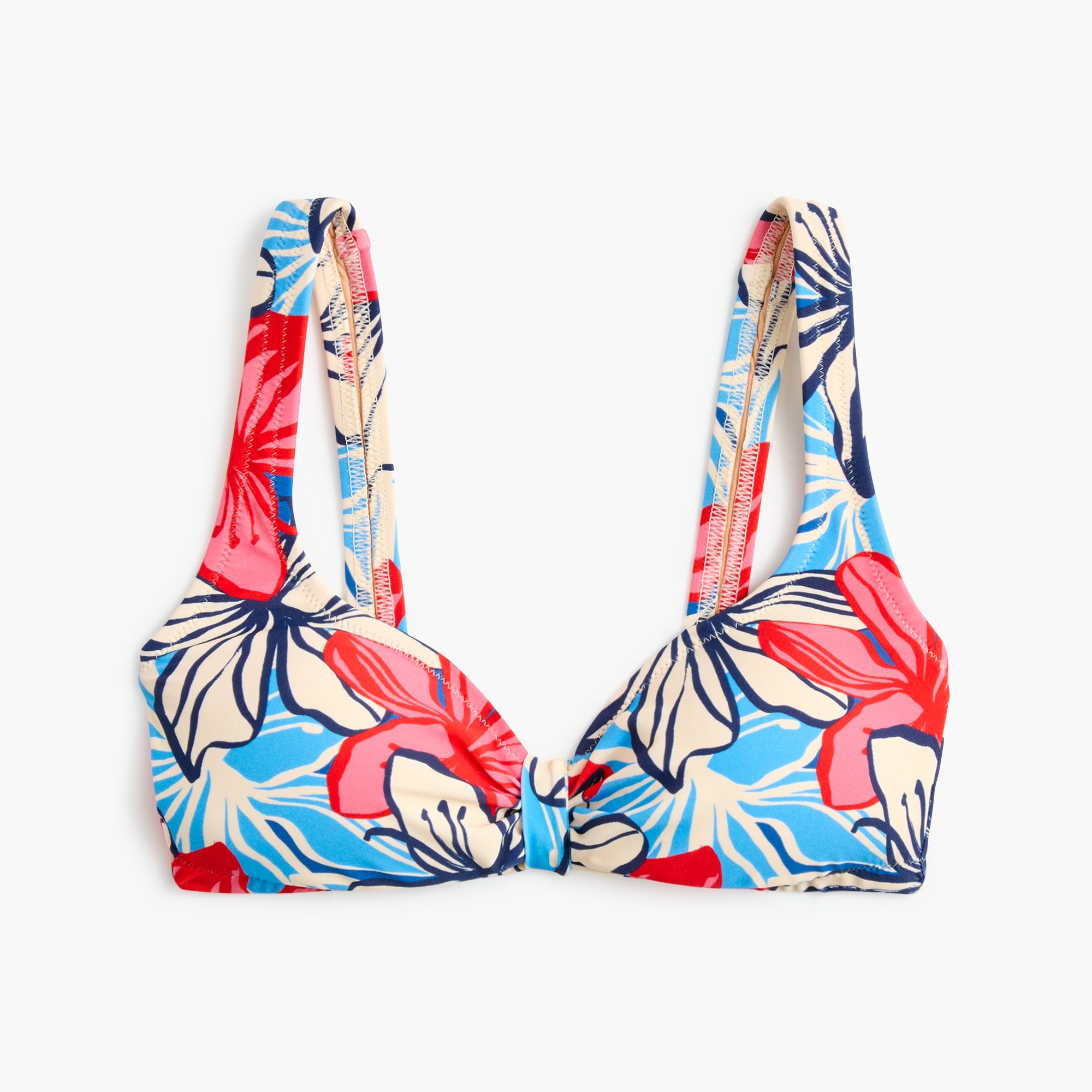Printed sweetheart bikini top
