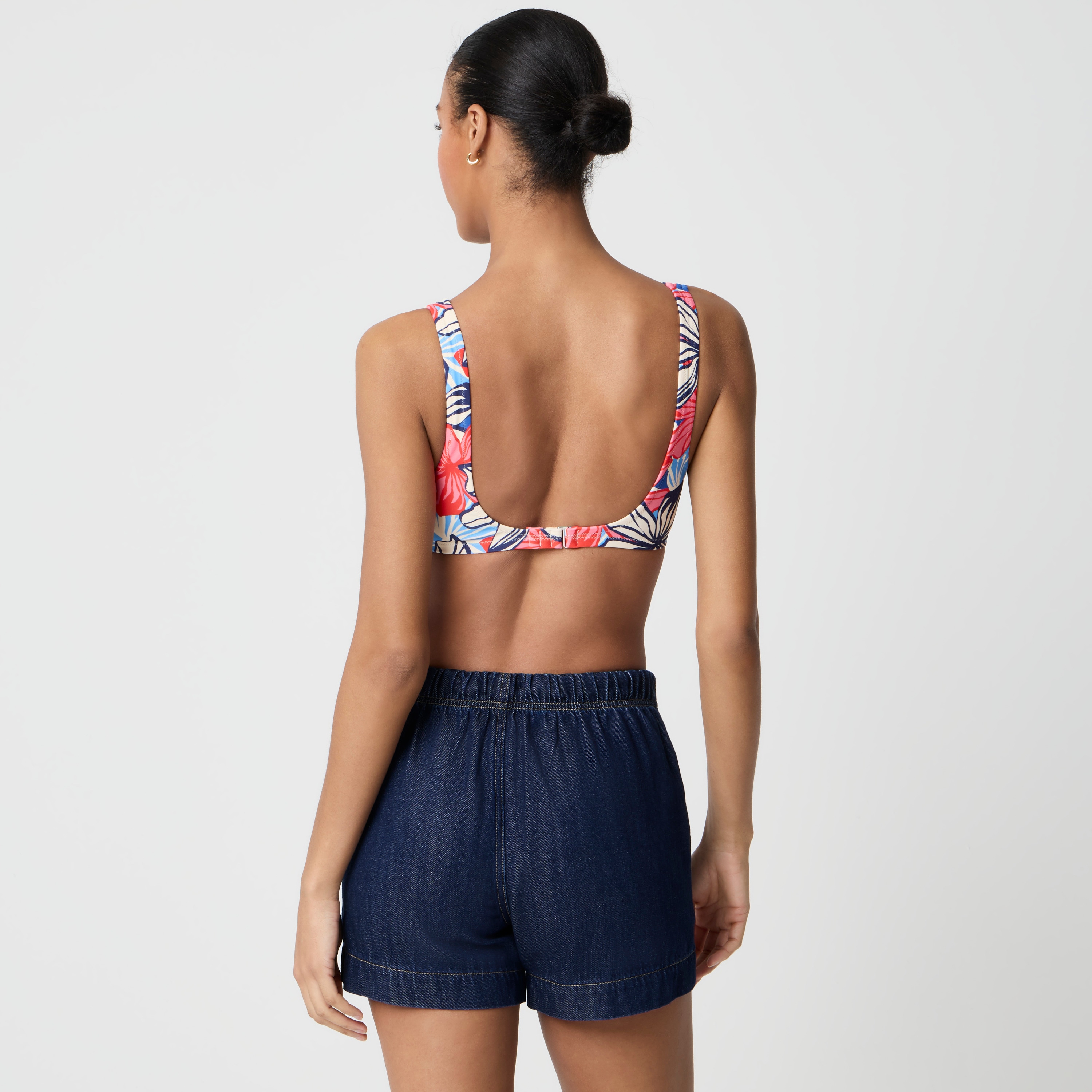 Printed sweetheart bikini top