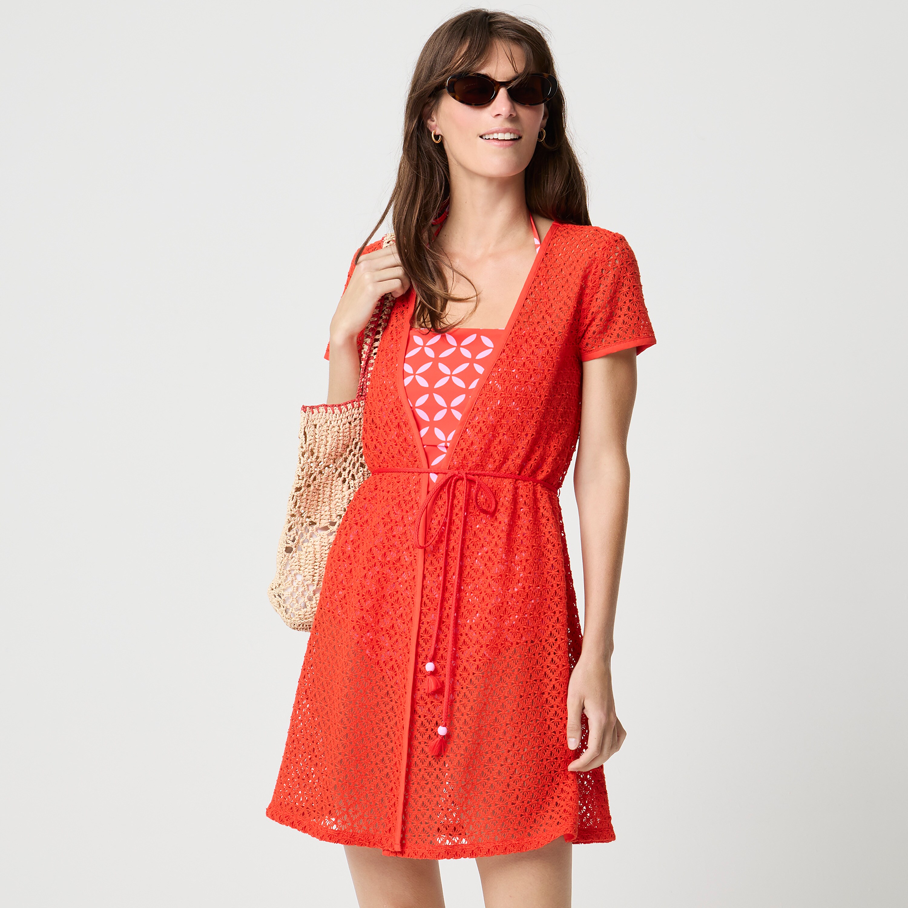 Crochet wrap mini cover-up