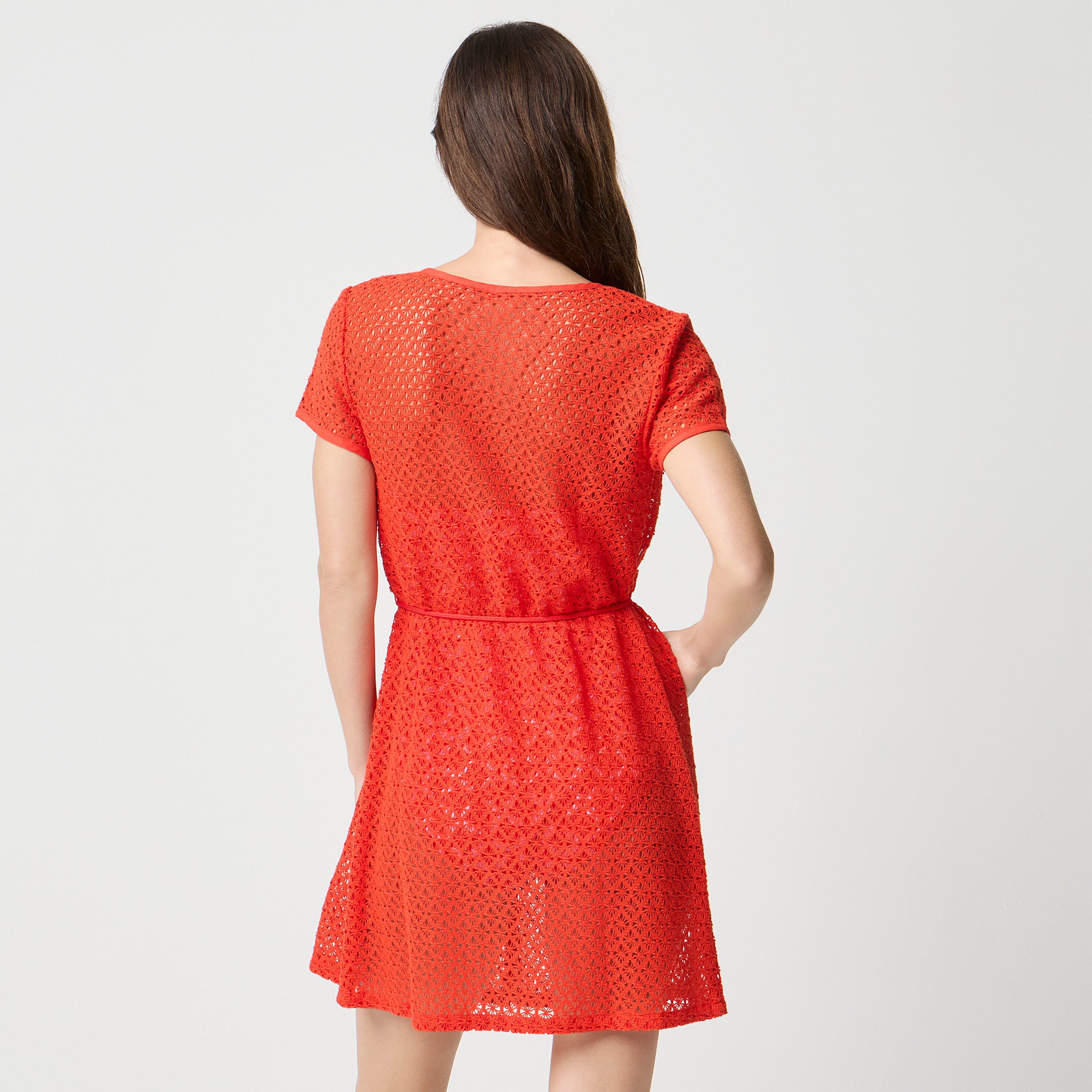 Crochet wrap mini cover-up