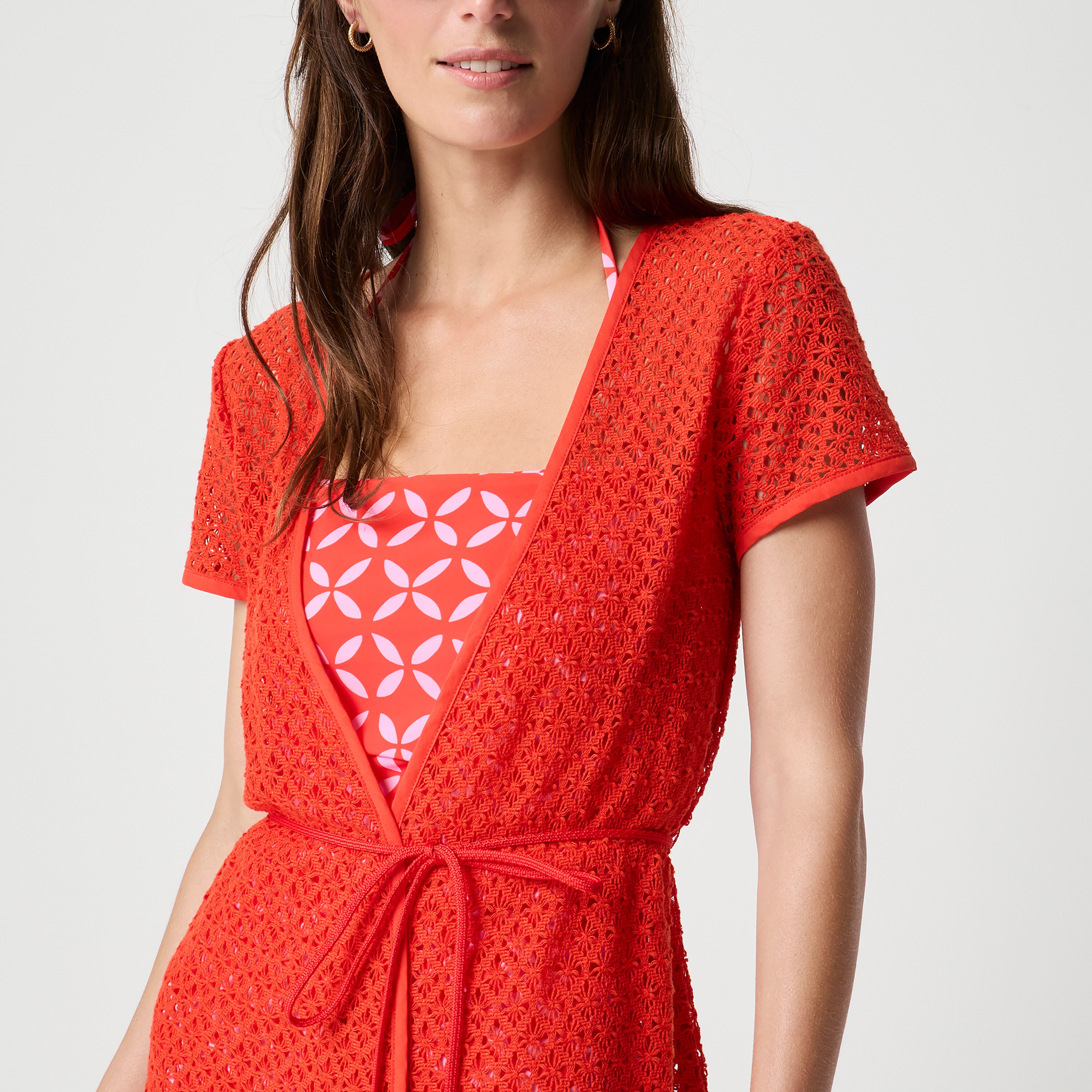 Crochet wrap mini cover-up