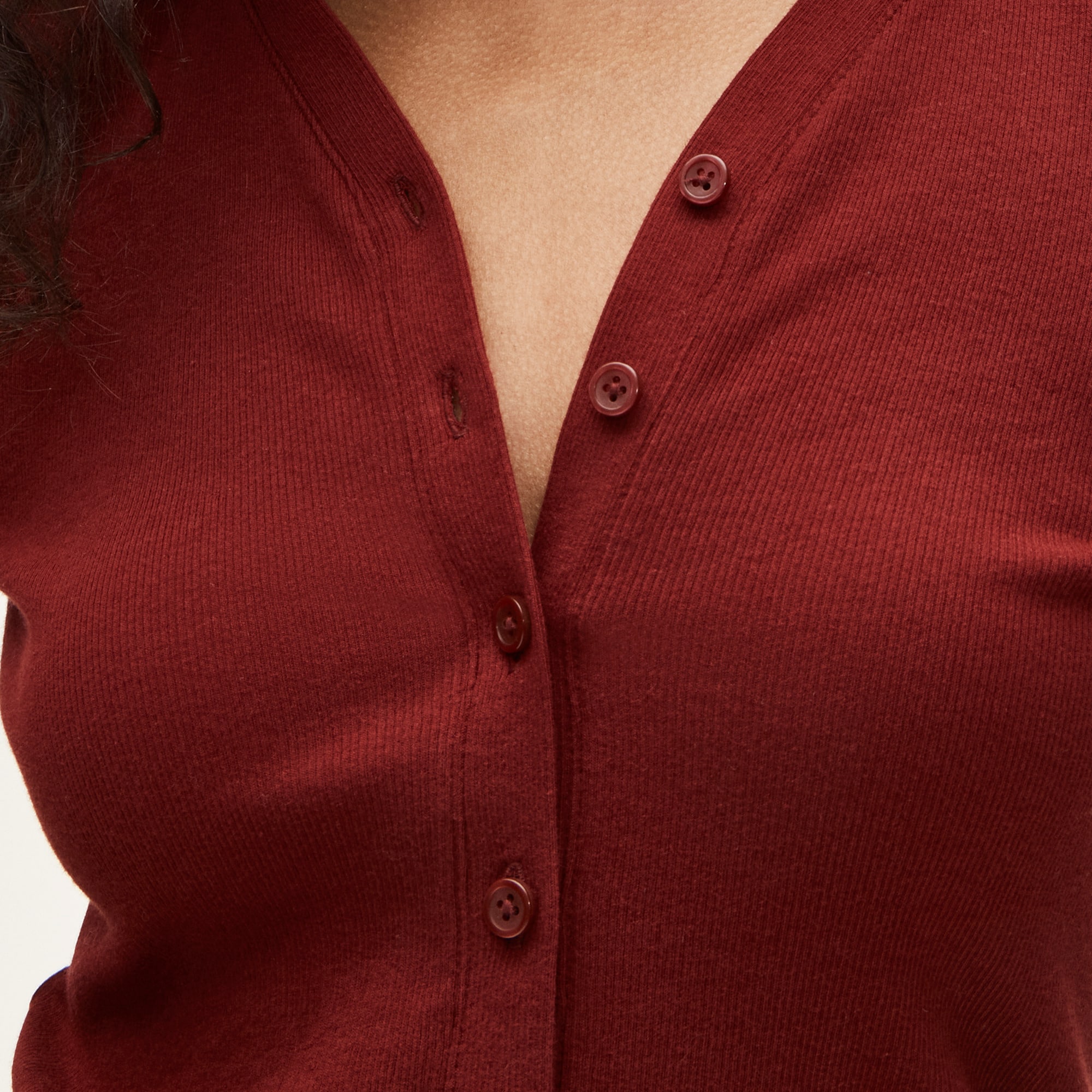 Lightweight Rib High V-neck Cardigan Top For Women | J.Crew