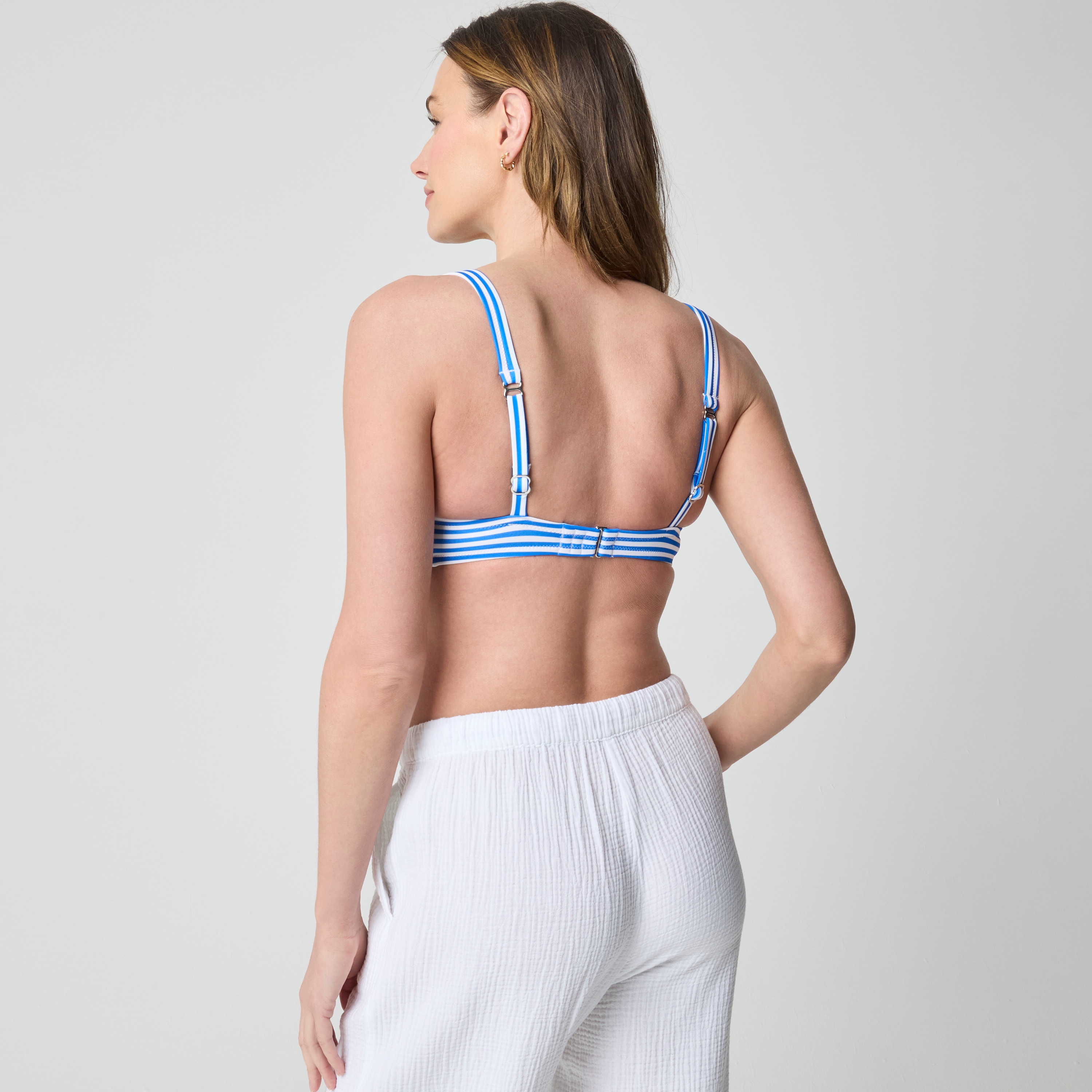 Striped ruched bikini top - image 3