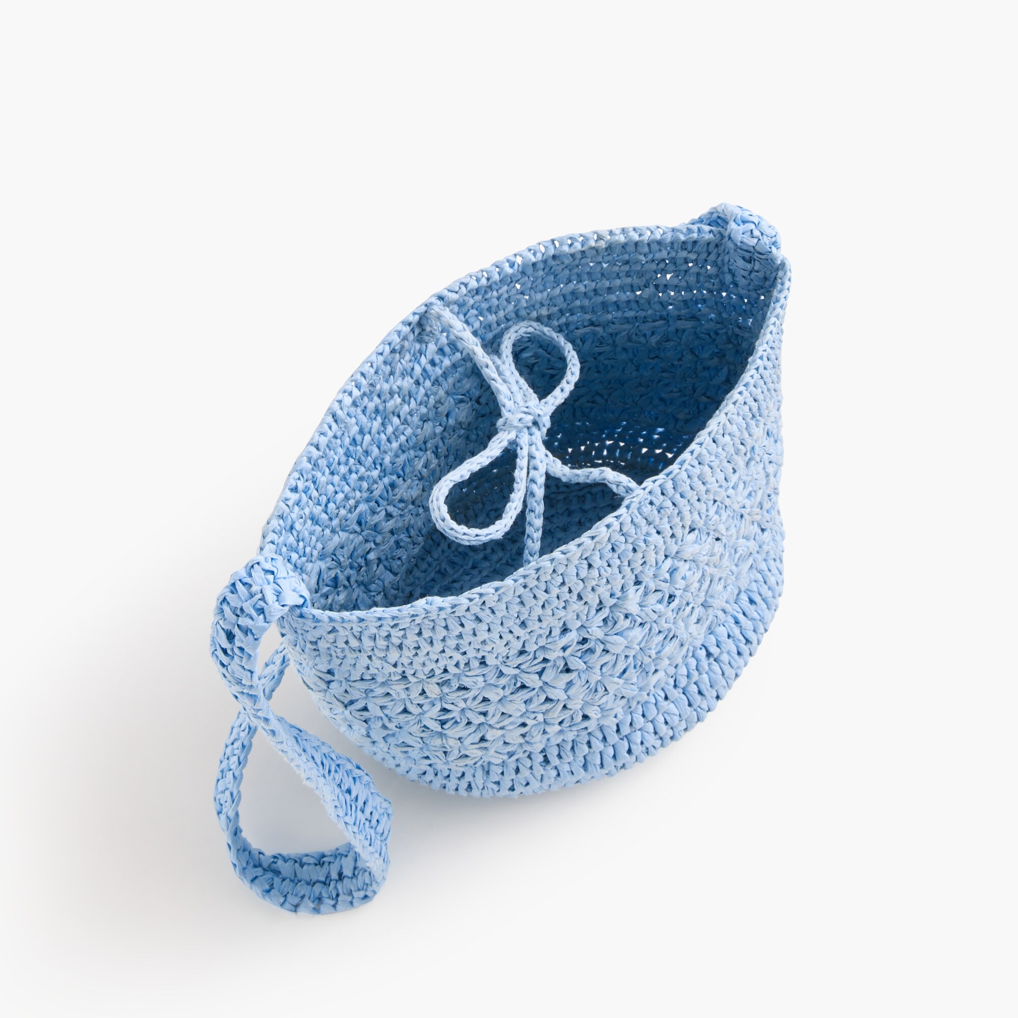 Floral woven bucket bag