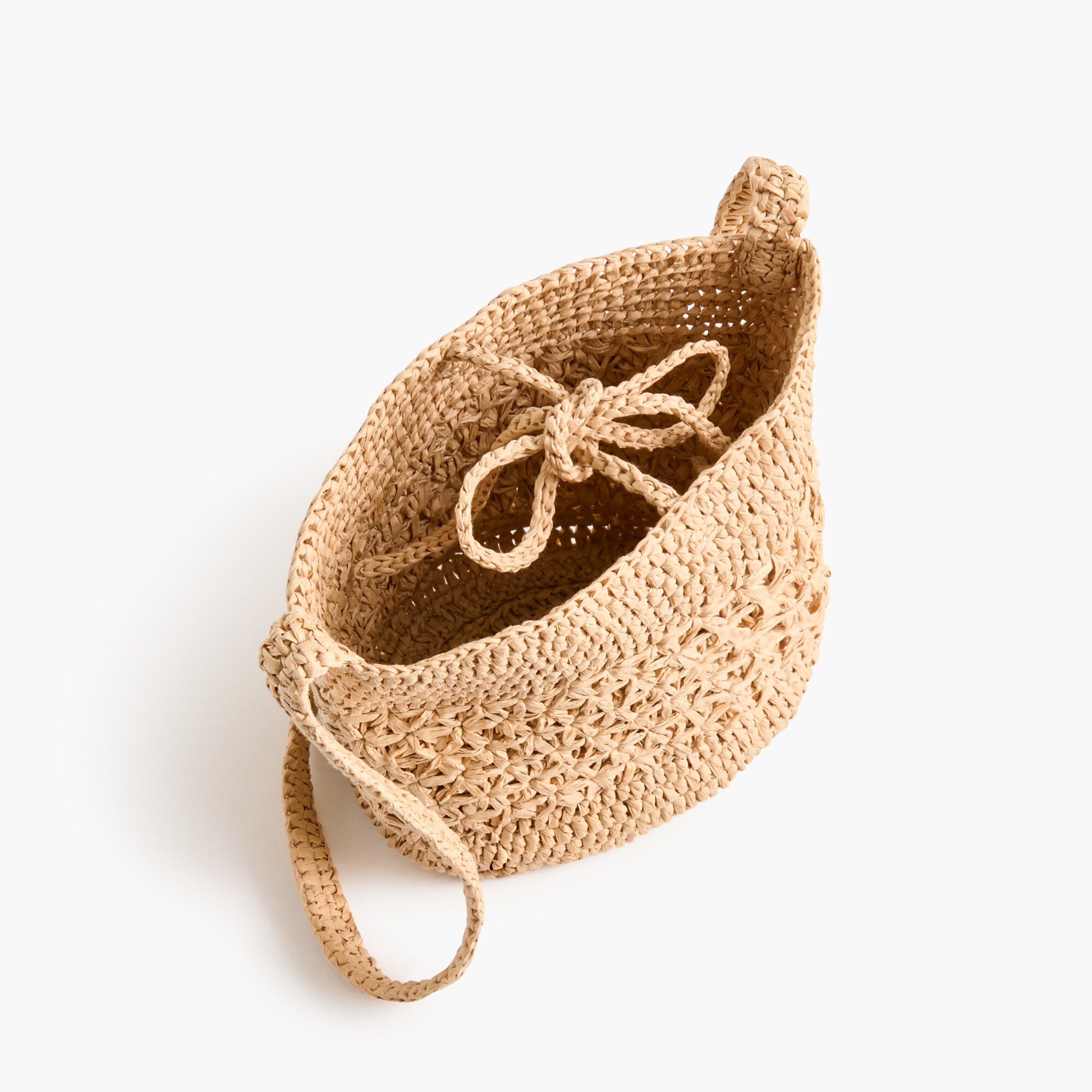 Floral woven bucket bag