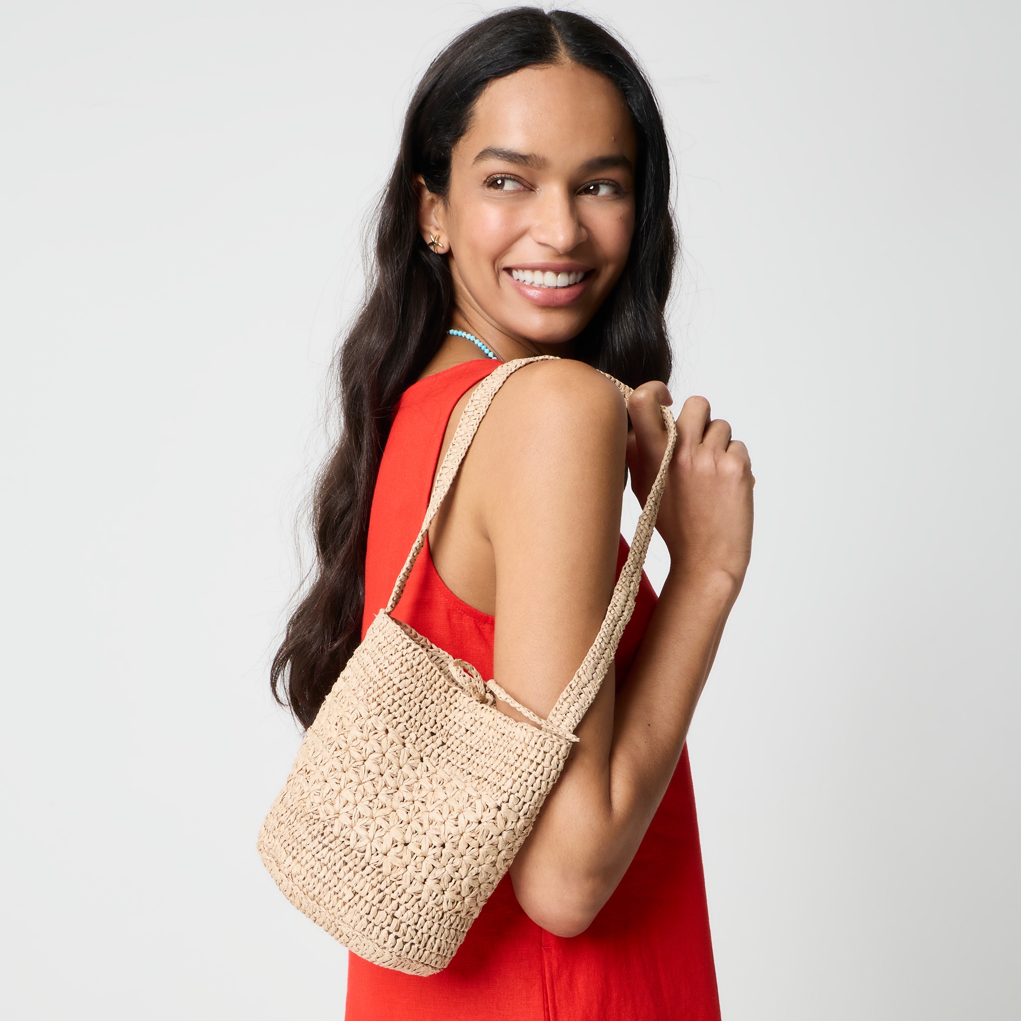 Floral Woven Bucket Bag For Women | Factory