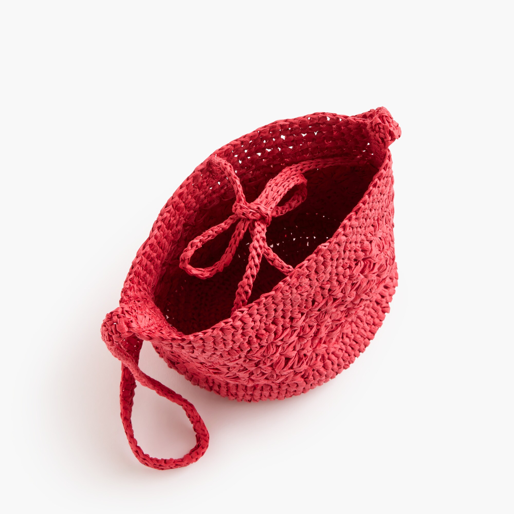 Floral woven bucket bag