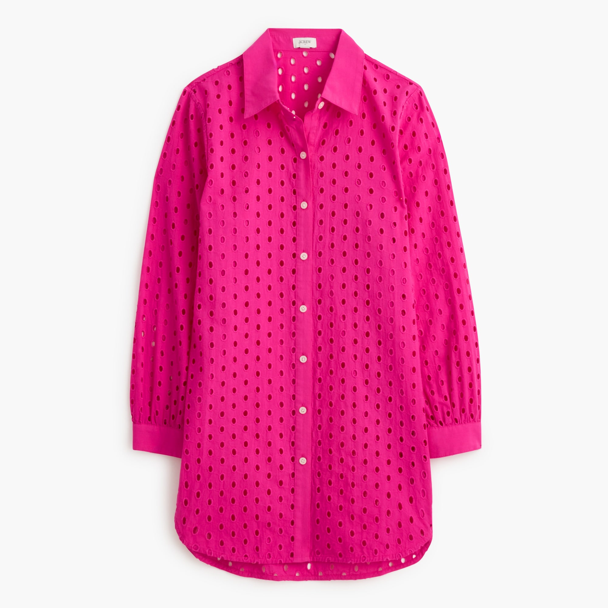 Eyelet button-up cover-up