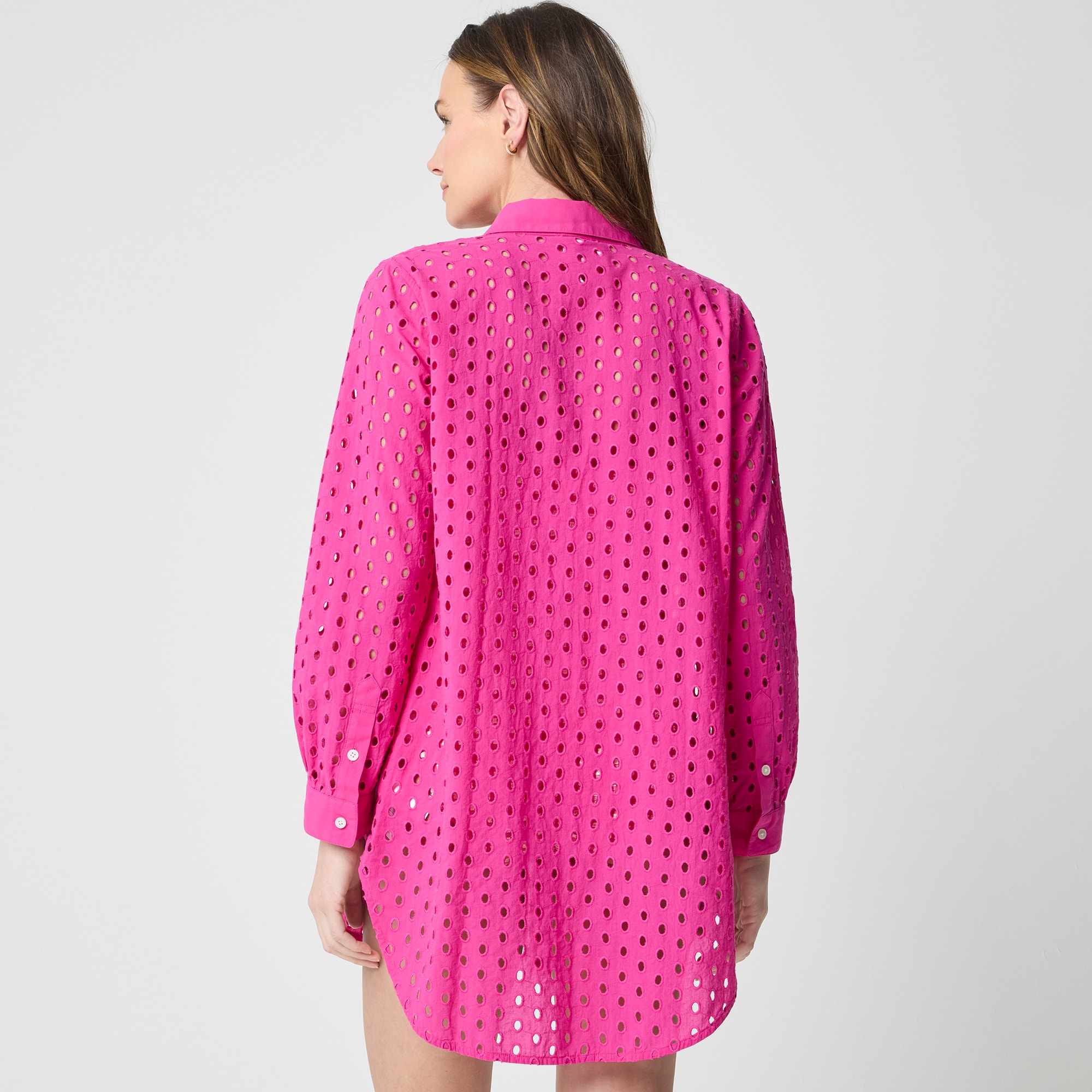 Eyelet button-up cover-up - image 3