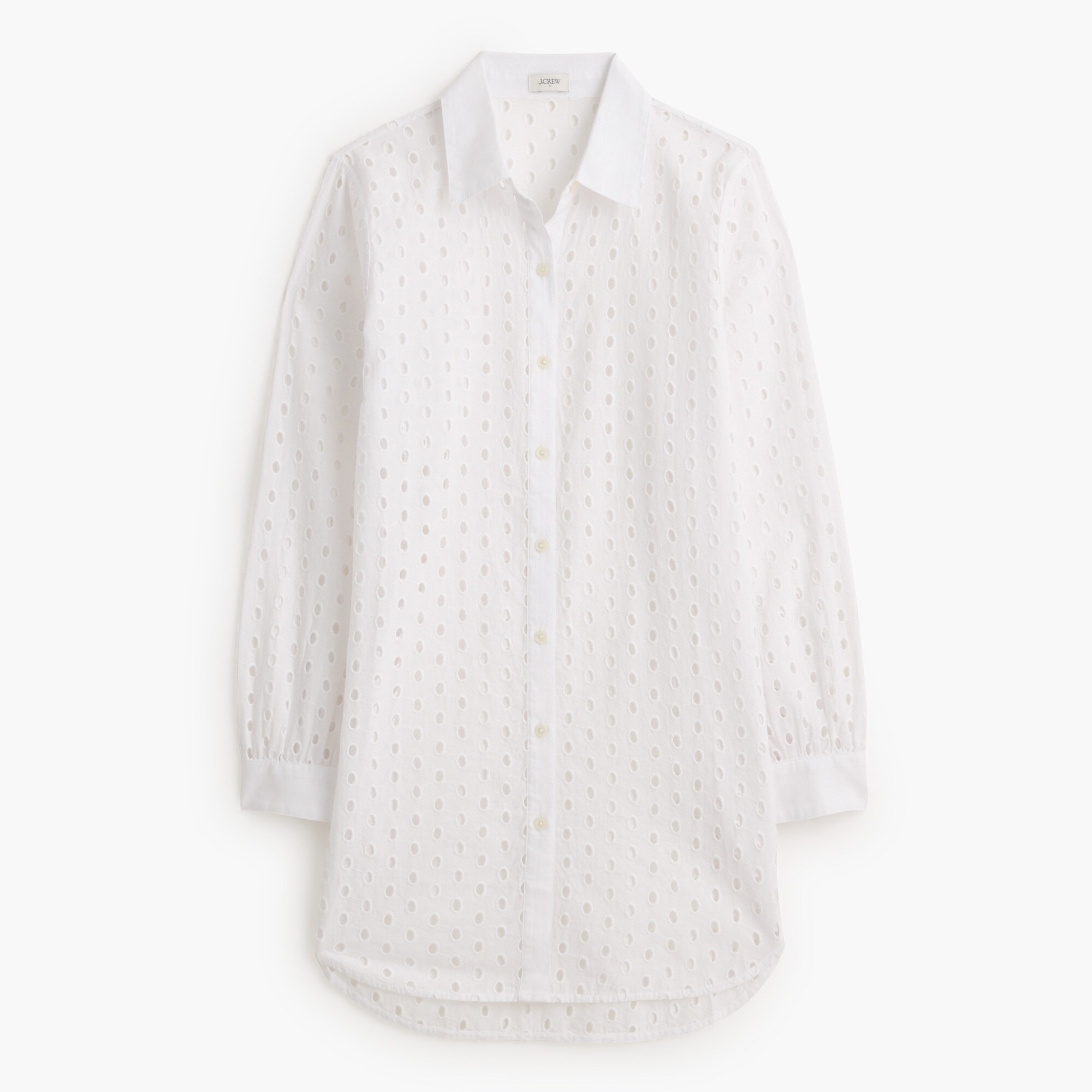 Eyelet button-up cover-up