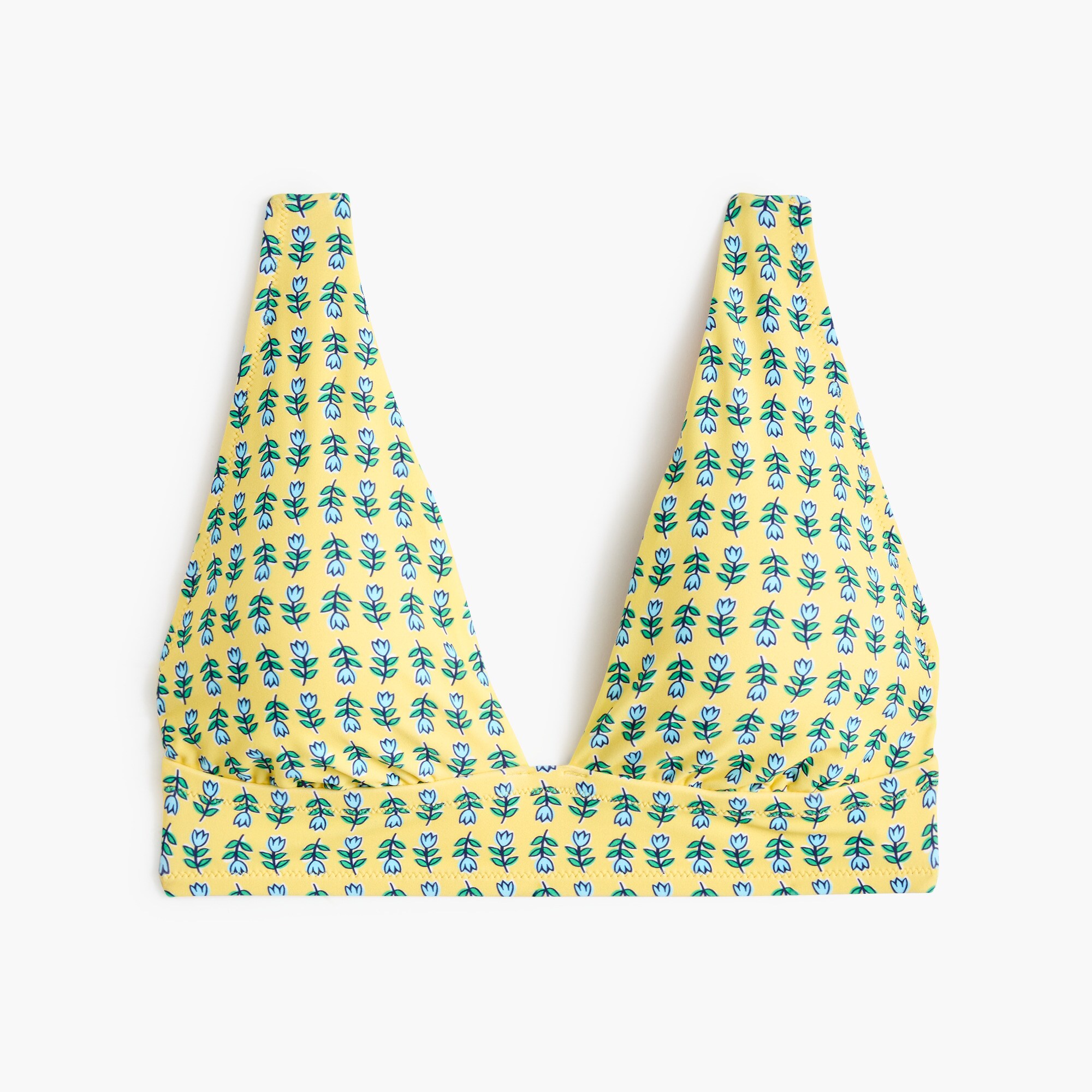 Printed ruched bikini top
